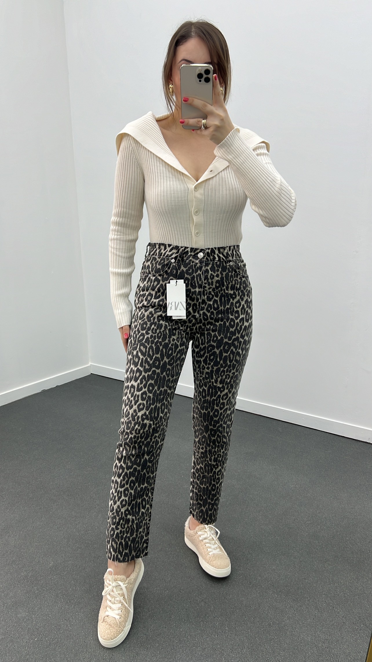 Juliet Leopar Kot Yüksek Bel Slim Fit Jean