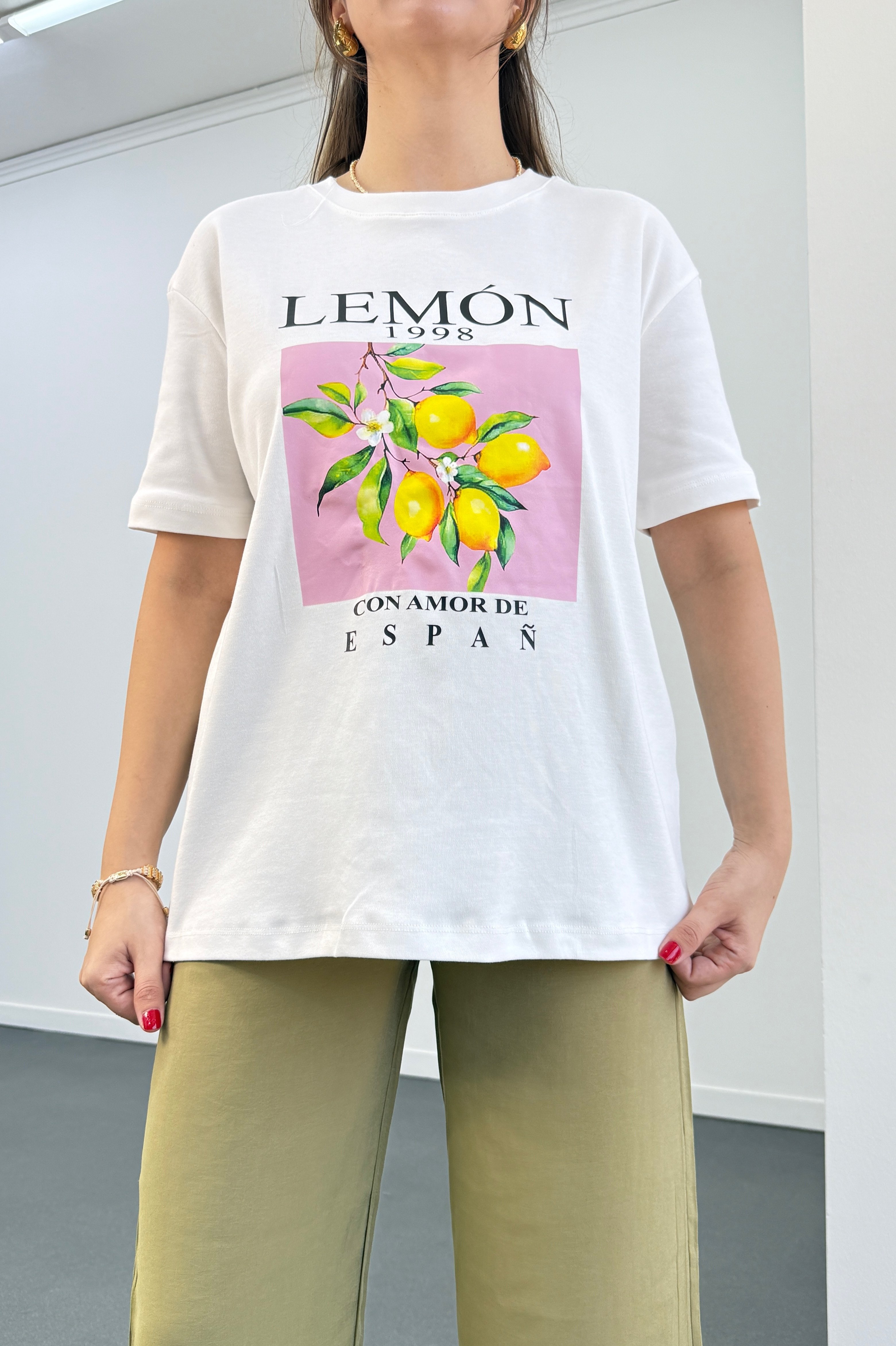 Lemon 1998 Baskılı %100 Pamuk Tshirt