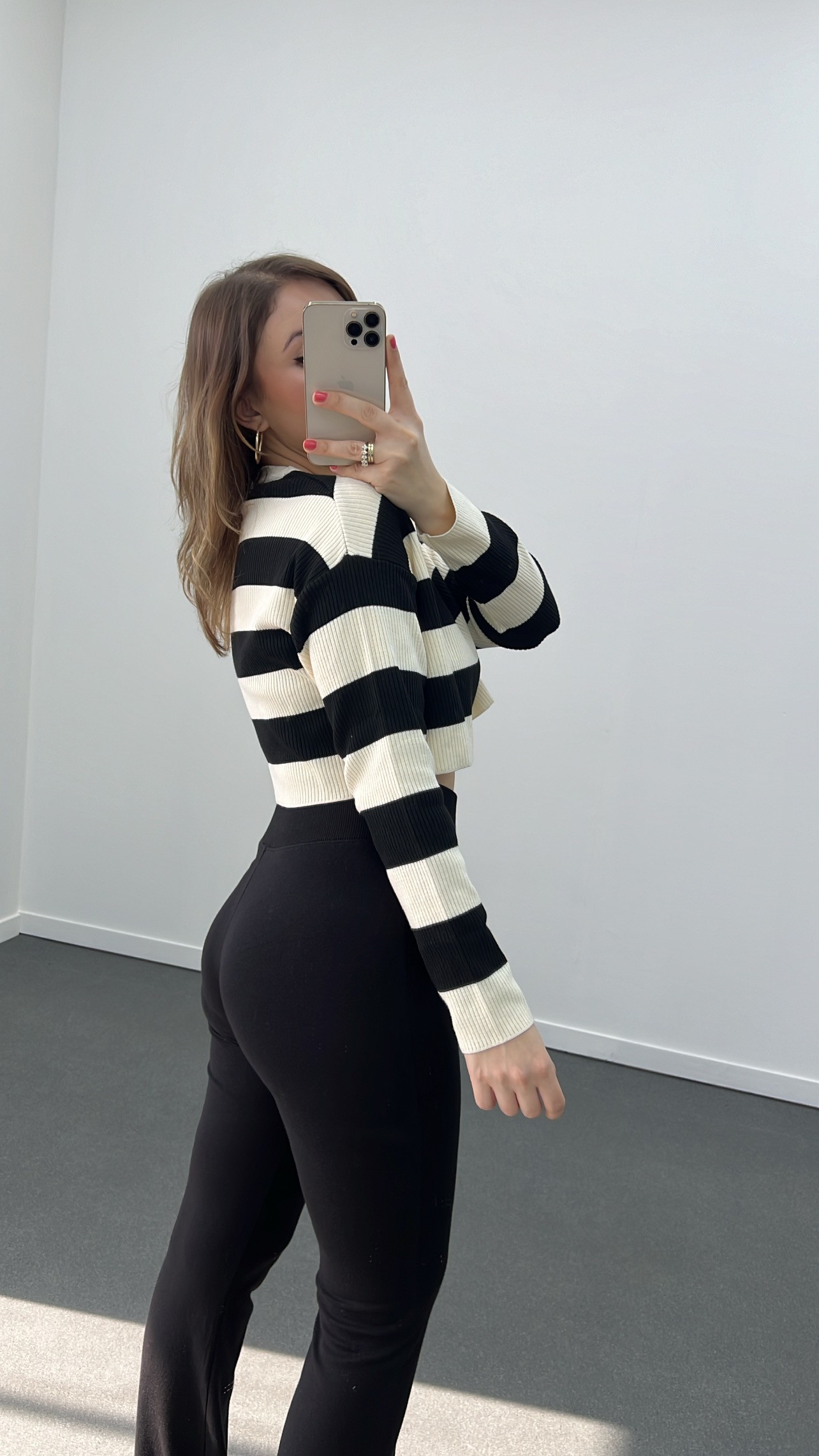 Tricotaje cu dungi Max Black Ecru