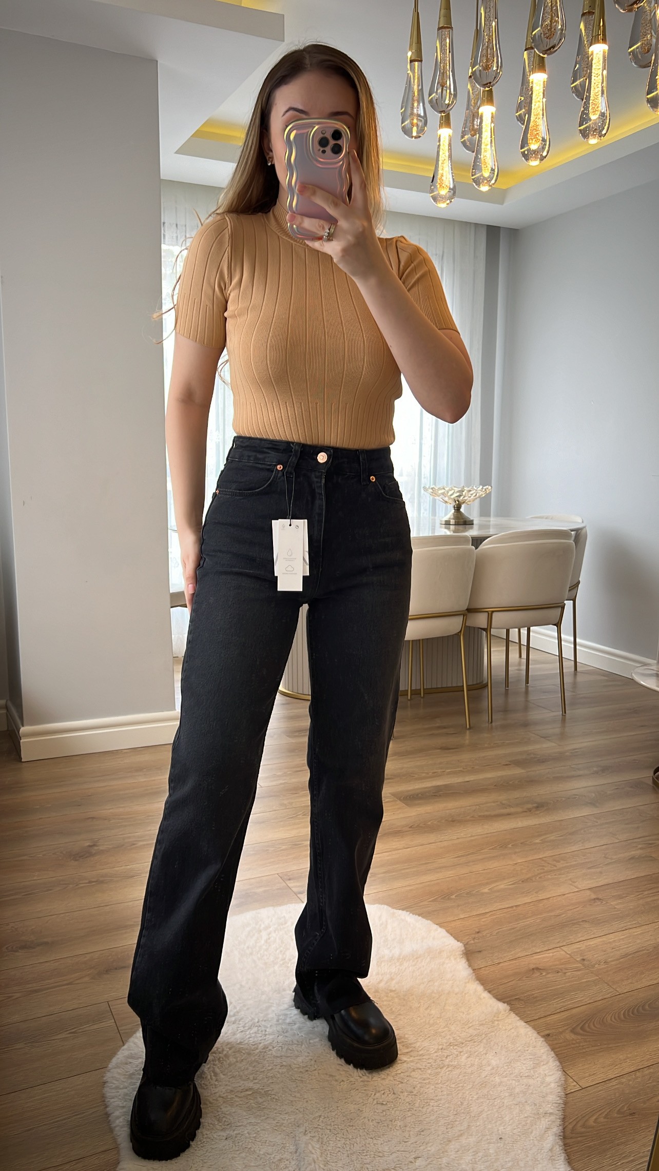 Olivia Siyah Yıkama 90's Straight Vintage Jeans