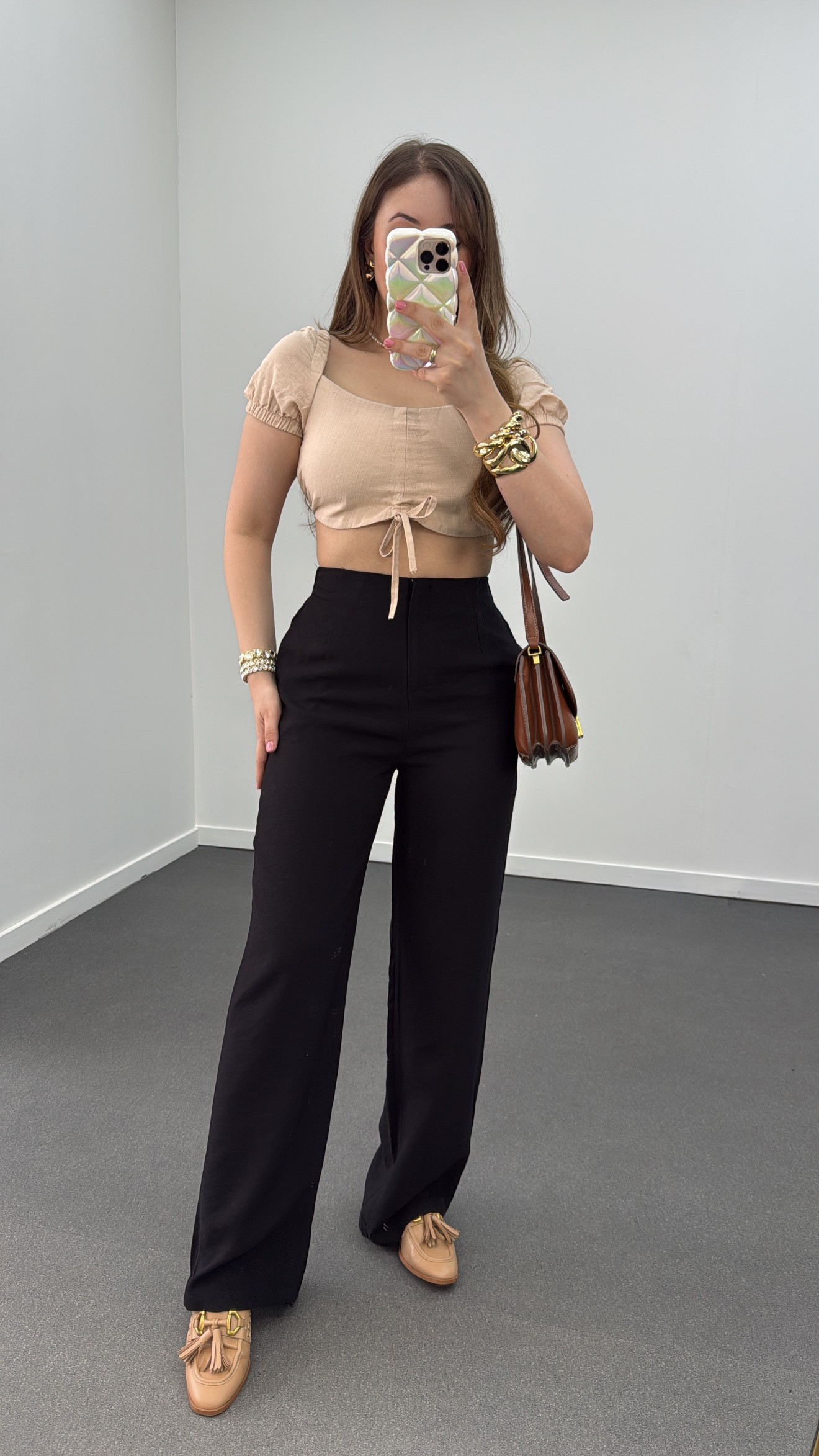 Pantaloni Palazzo din modal negri Benan