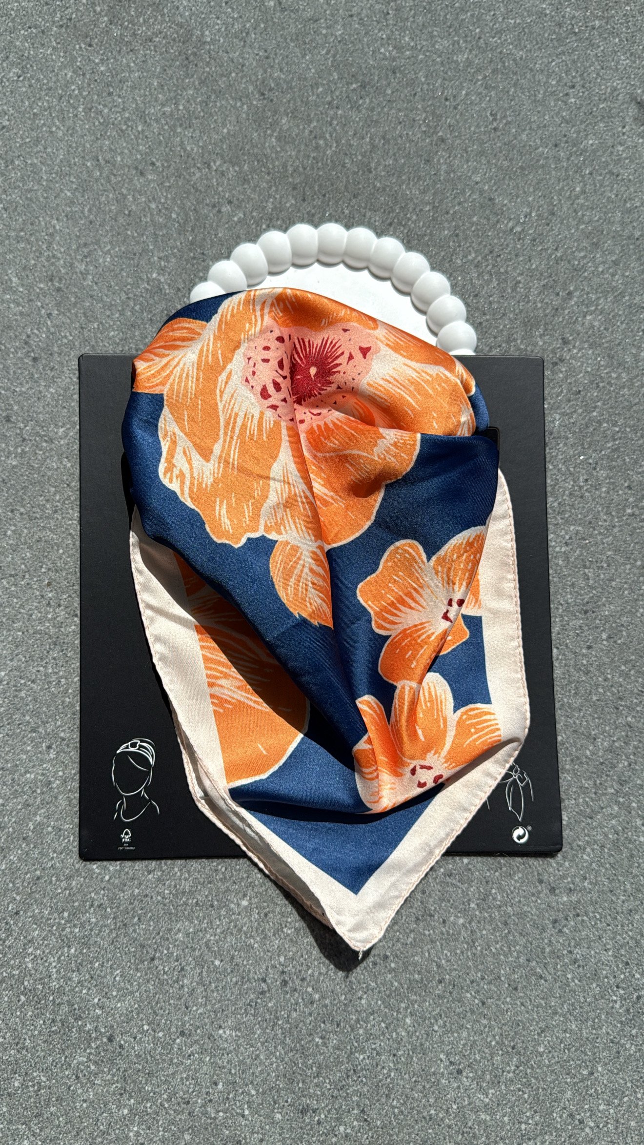 Orange Flower Desenli Fular
