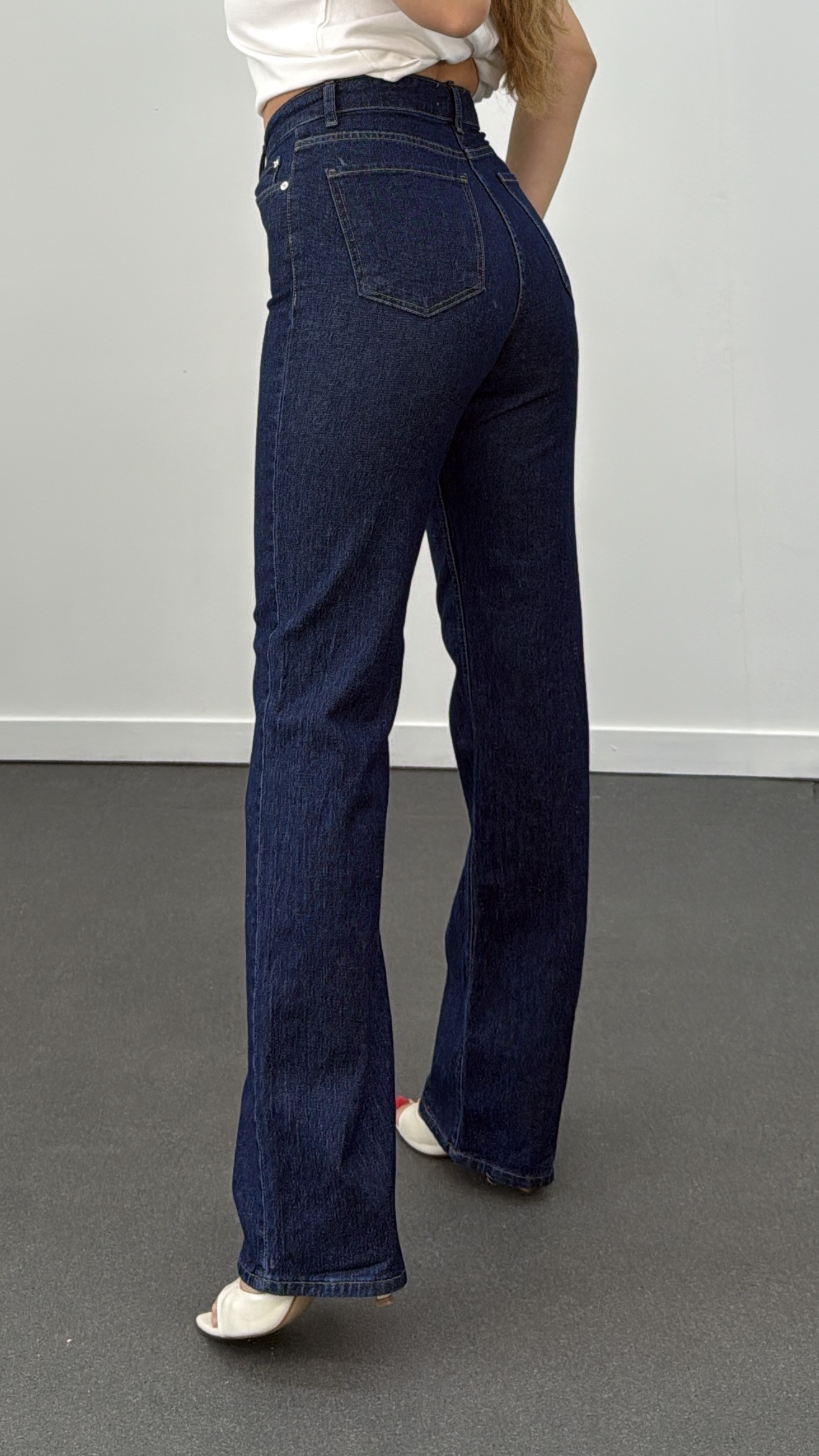 Ting Koyu Renk Palazzo Jeans