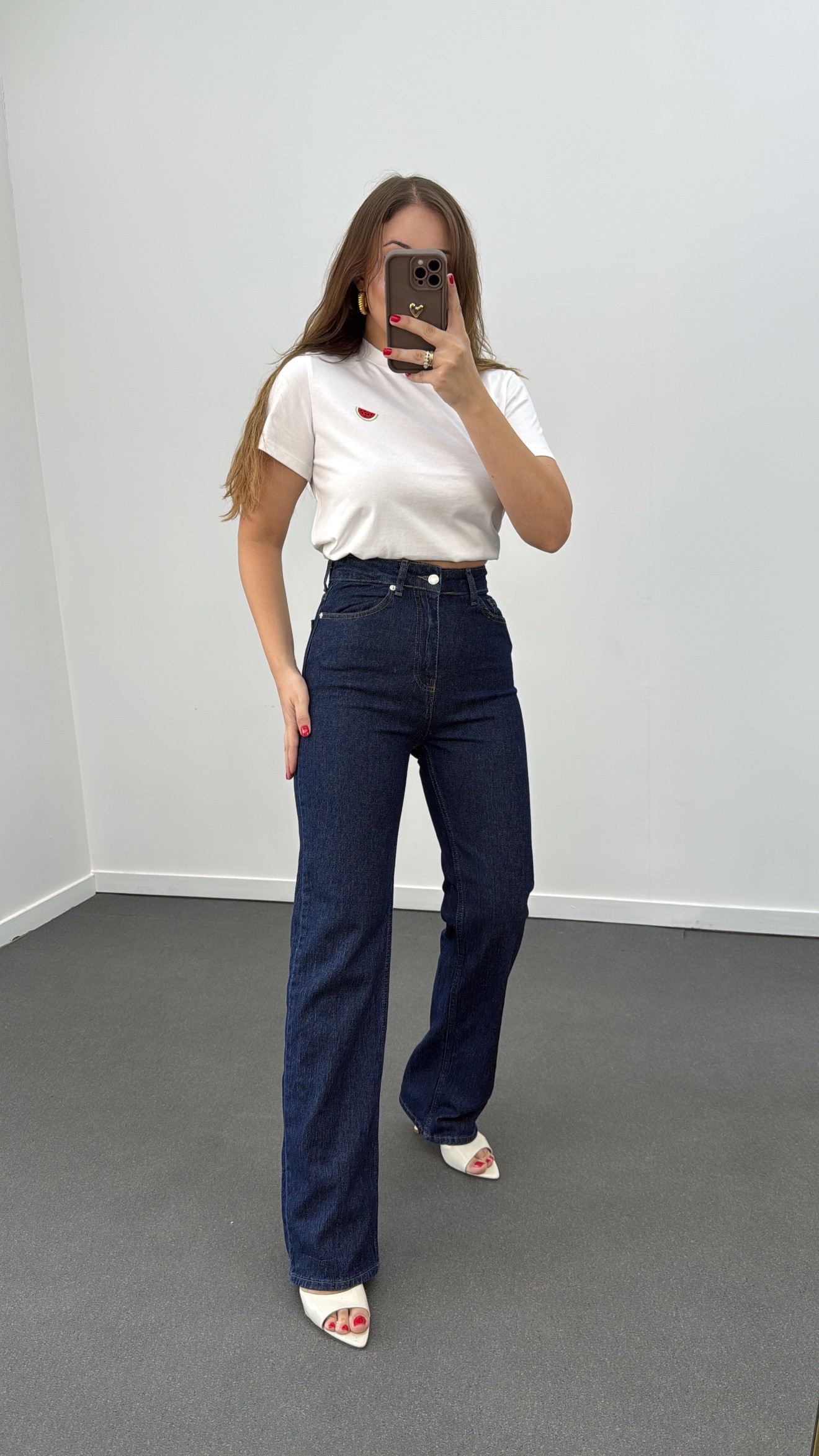 Ting Koyu Renk Palazzo Jeans