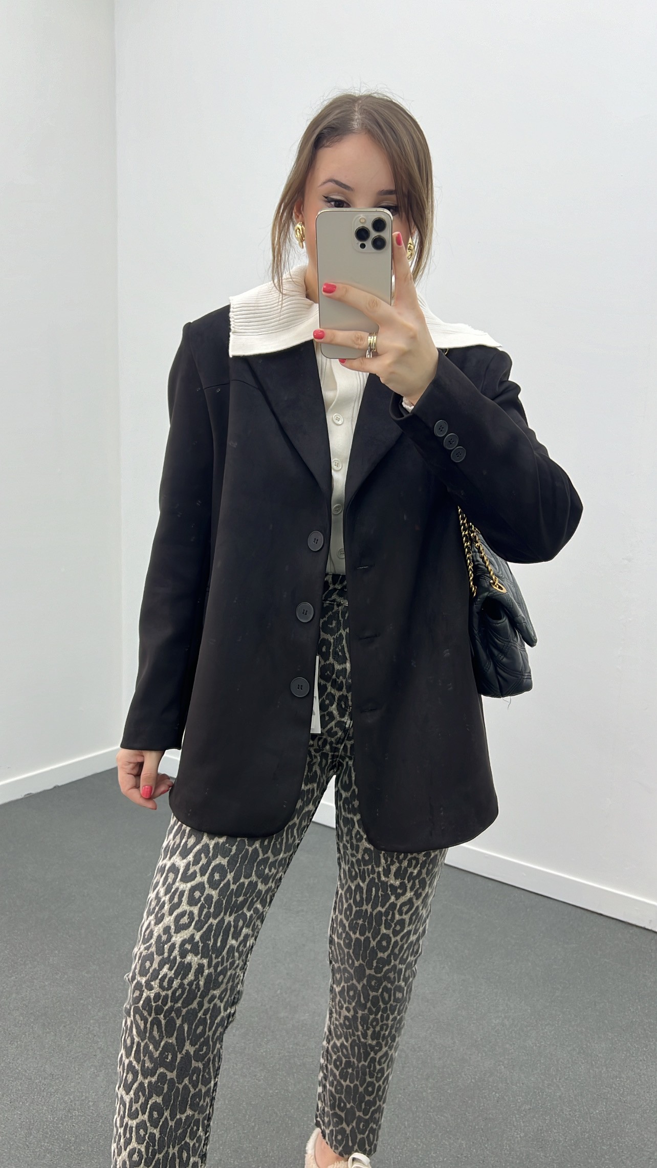 Massi Siyah Premium Süet Blazer Ceket