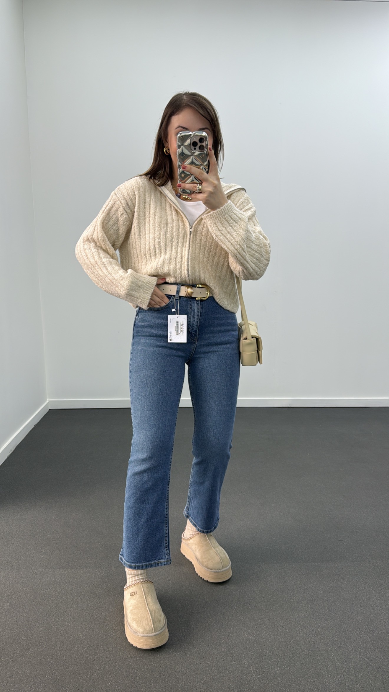 CS Kot Renk Crop Flare Jeans
