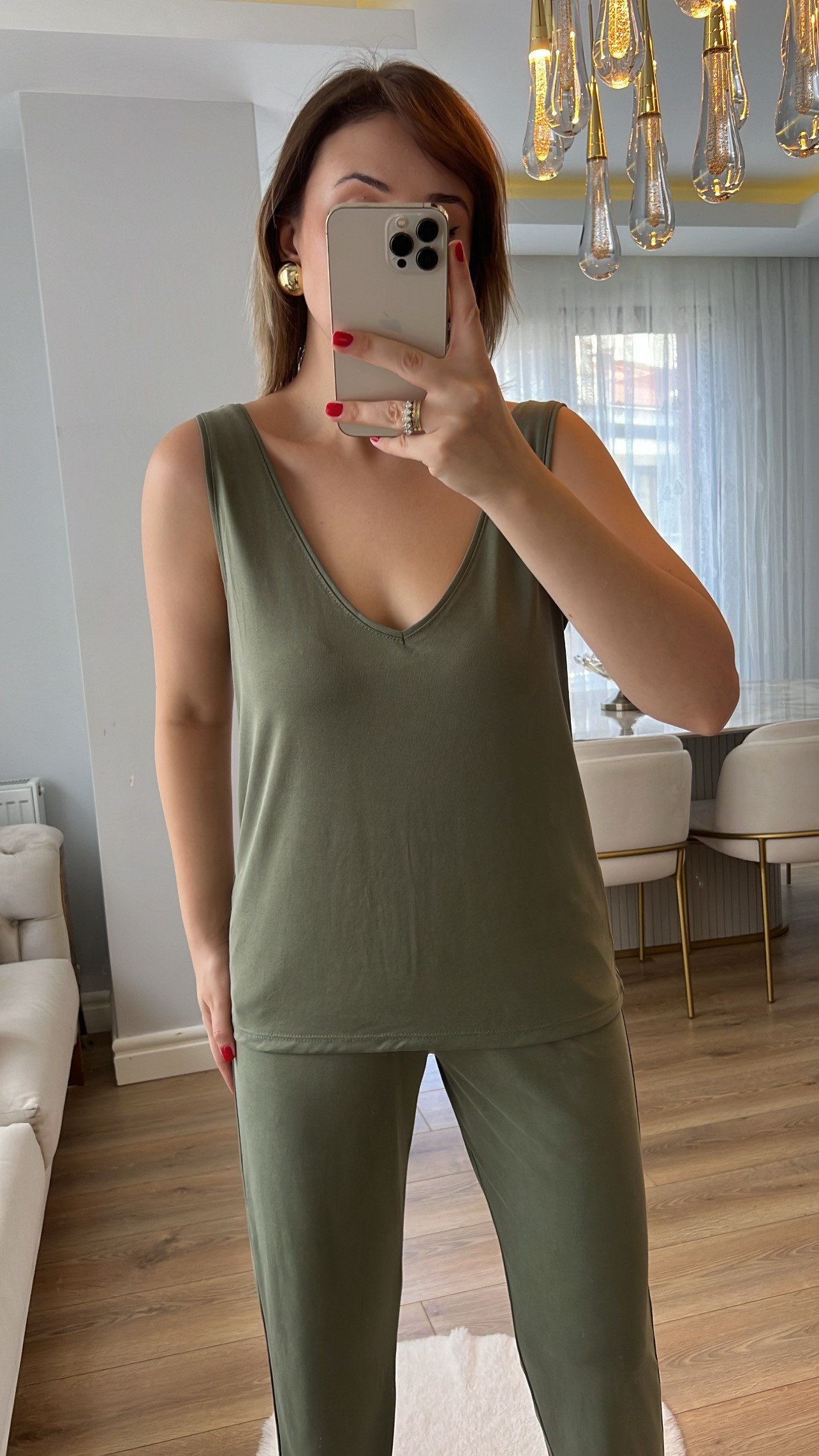 Set de țesături modal Oysh Green Color V pentru atleți și joggeri