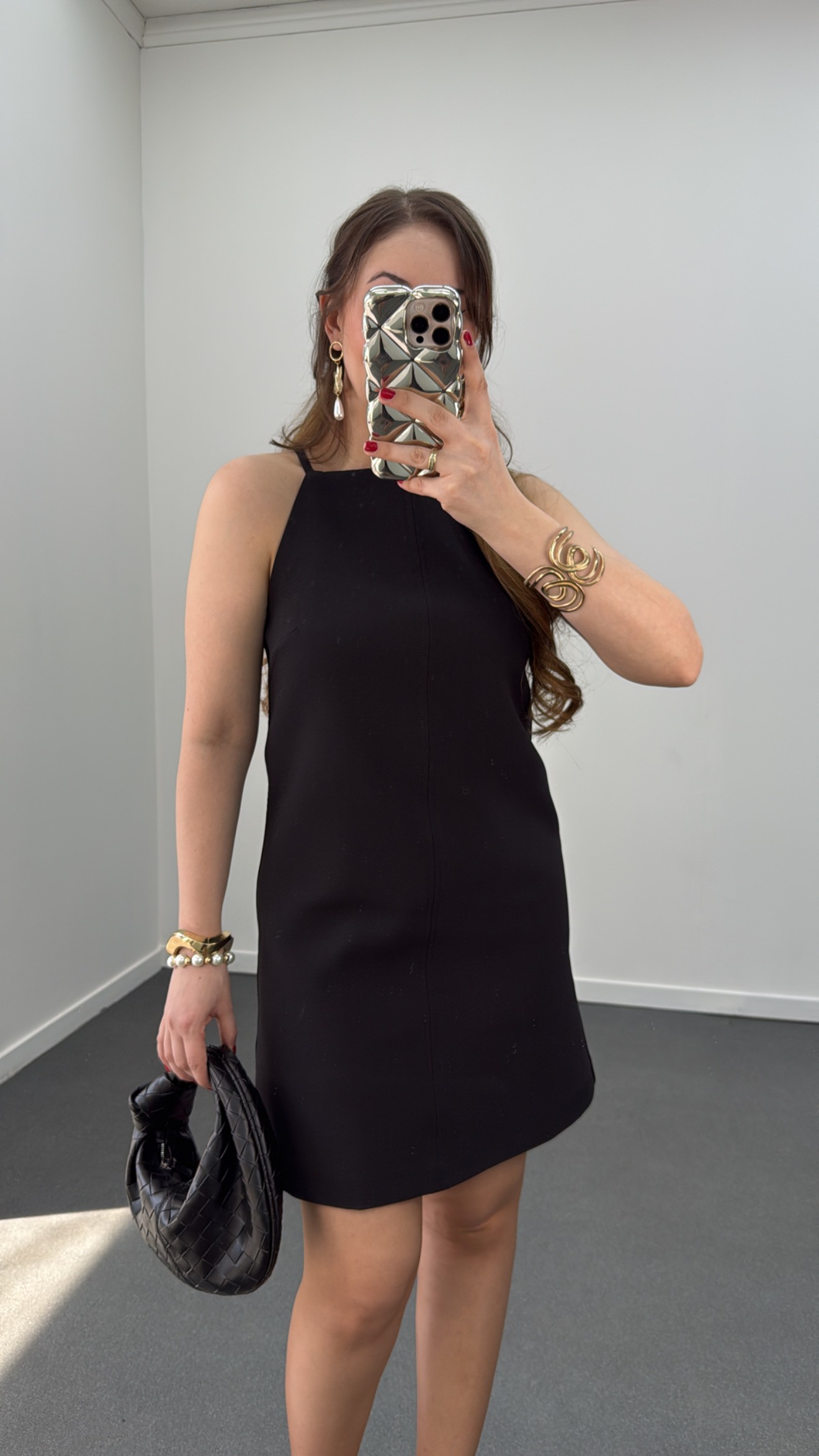 Carina Siyah Halter Yaka Elbise 