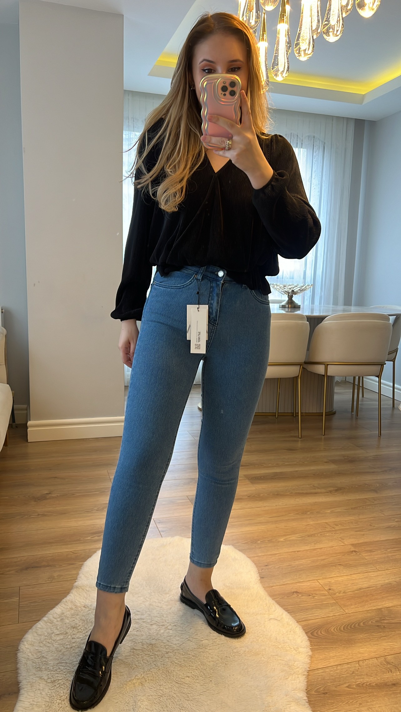 ZR Kot Renk Kışlık Kalın Kumaş Yüksek Bel Full Likralı Skinny Jeans