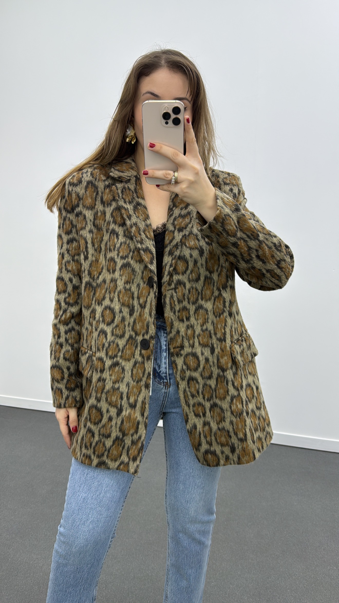 Massi Leopar Desenli Blazer Ceket