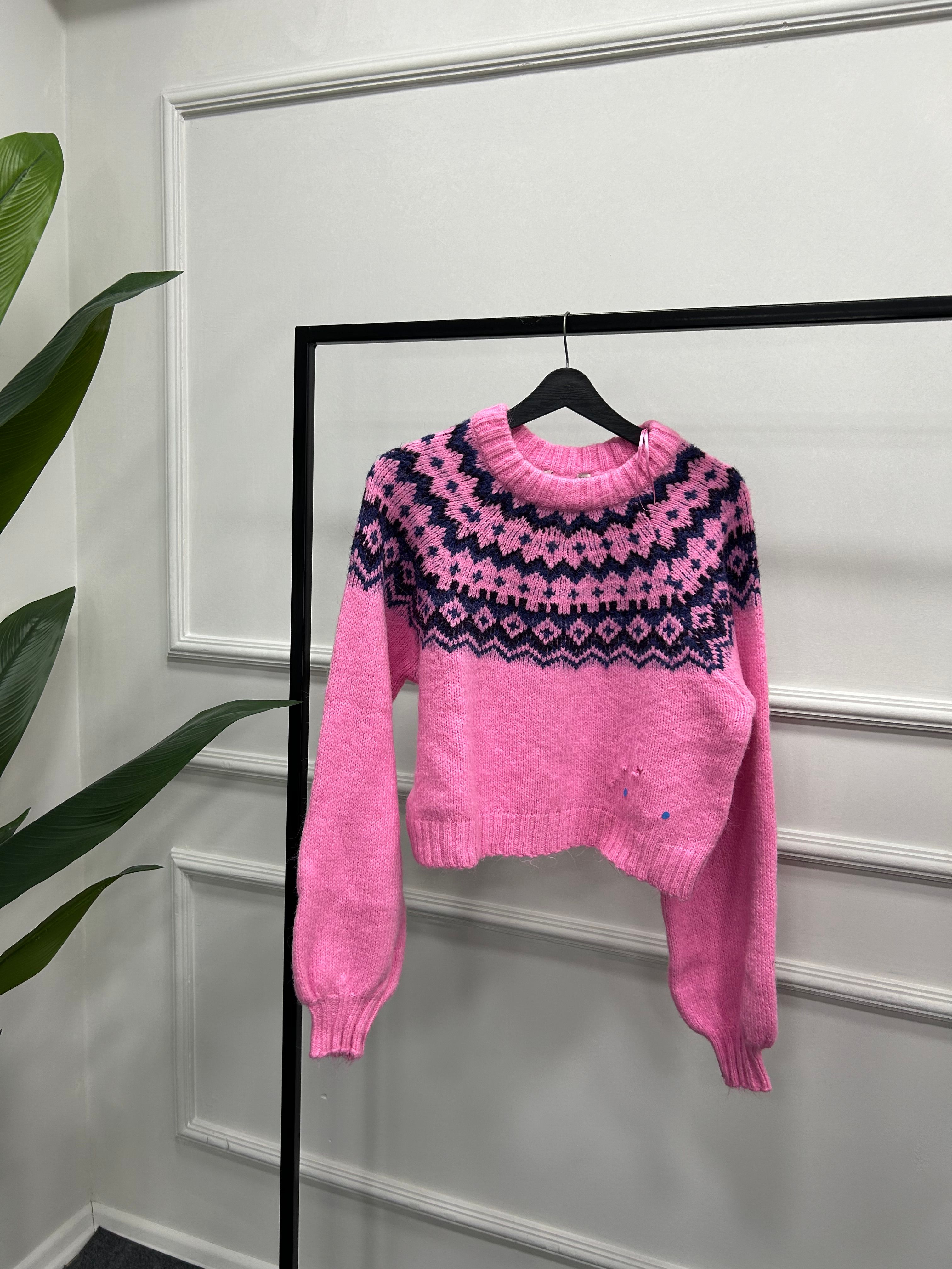 Stra Pembe Etnik Desen Kazak DFL 