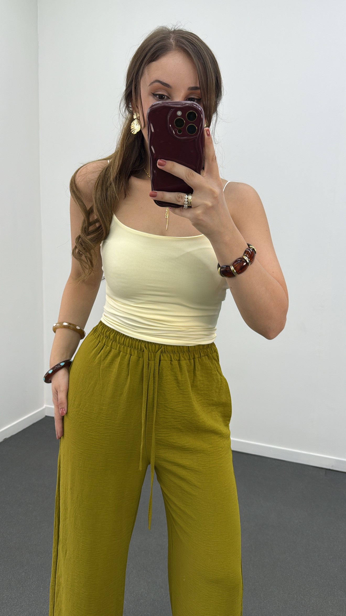 Shirin Sarı Askılı Crop
