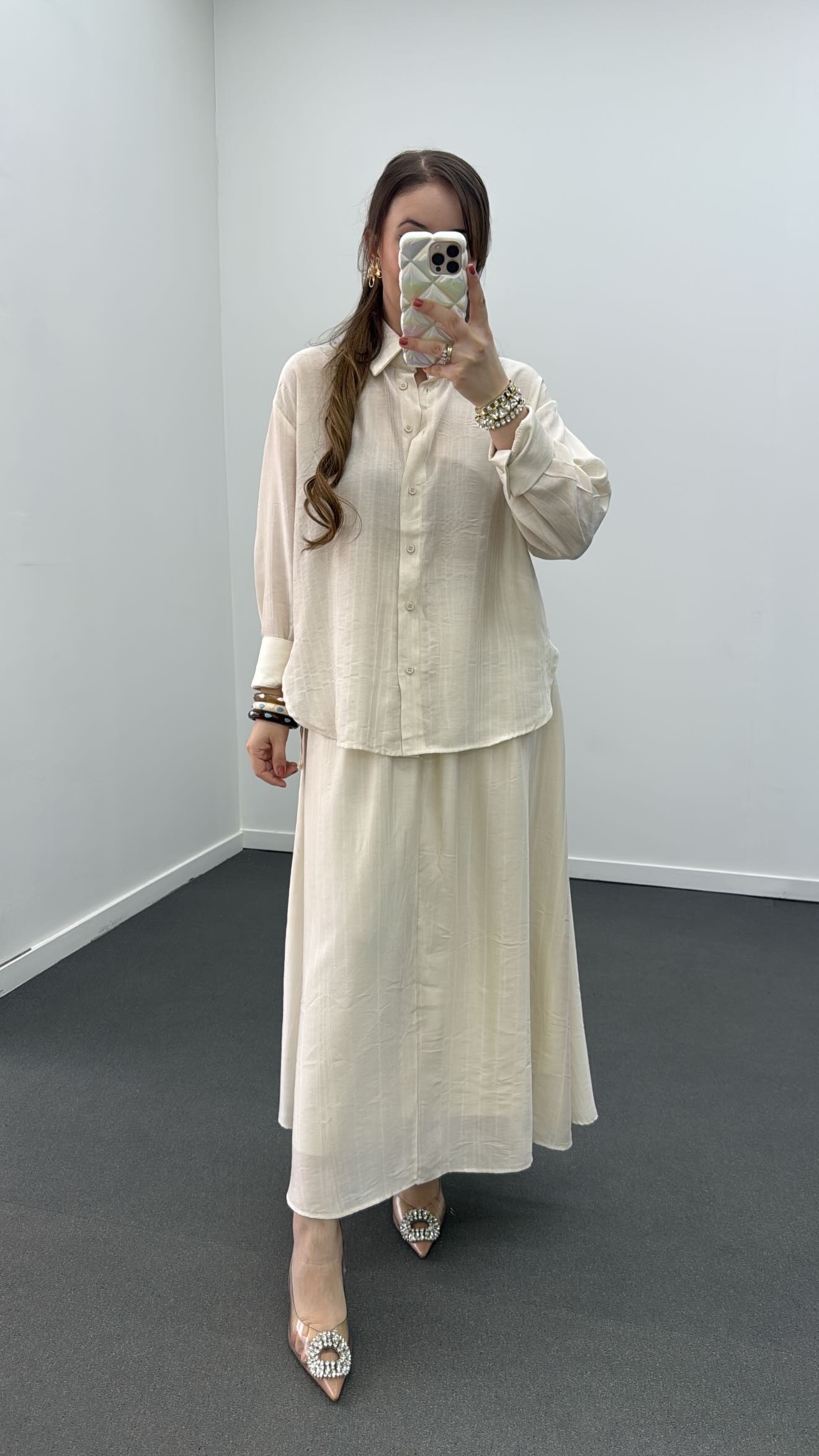 Fusta Maxi Hestia Cream Tensel
