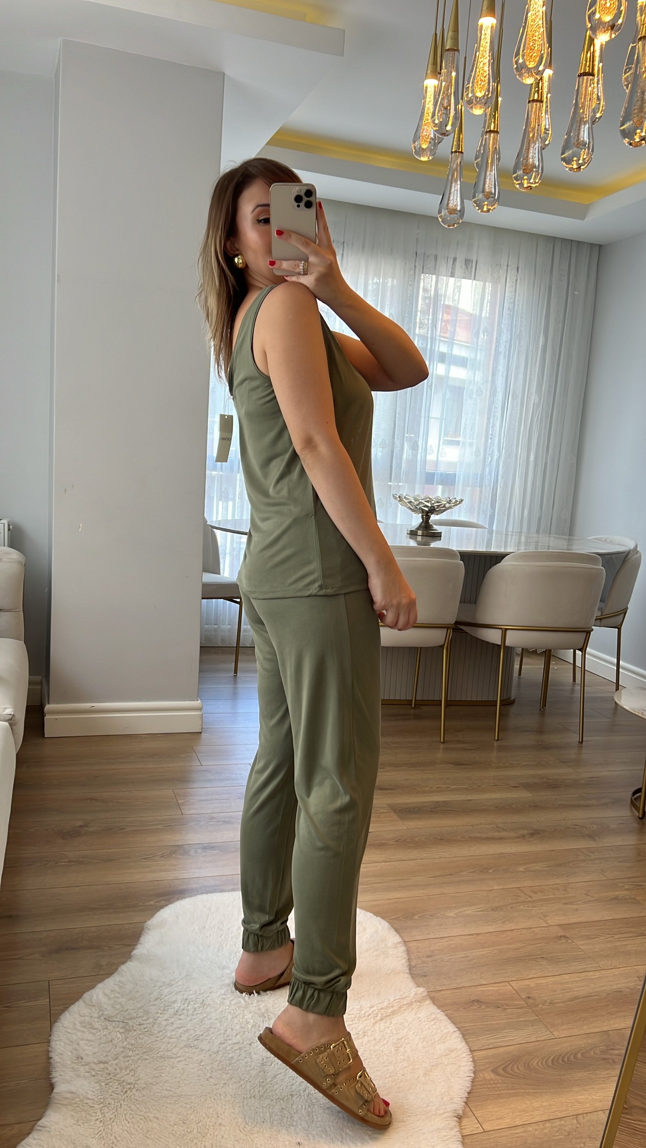 Set de țesături modal Oysh Green Color V pentru atleți și joggeri