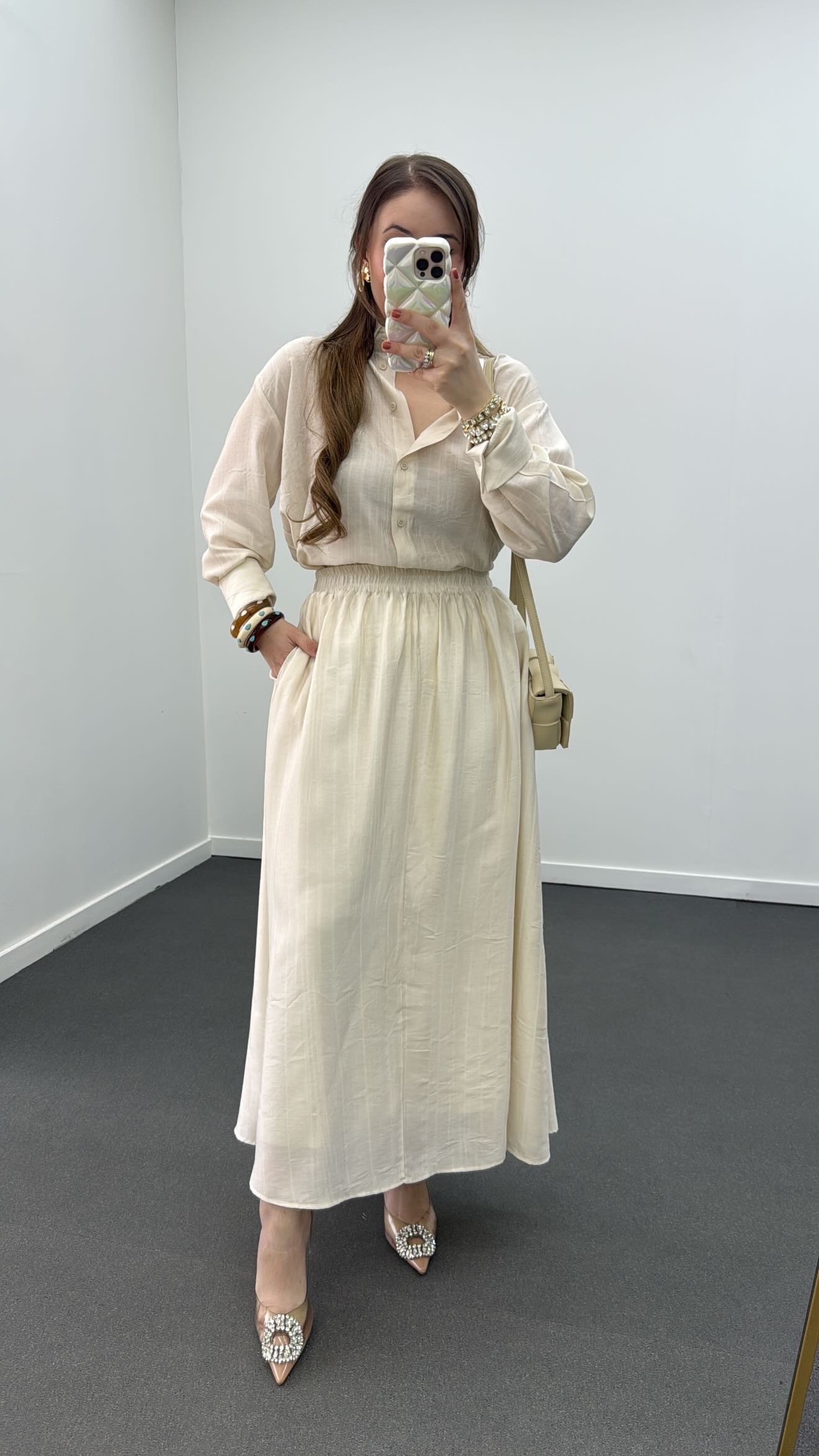 Fusta Maxi Hestia Cream Tensel