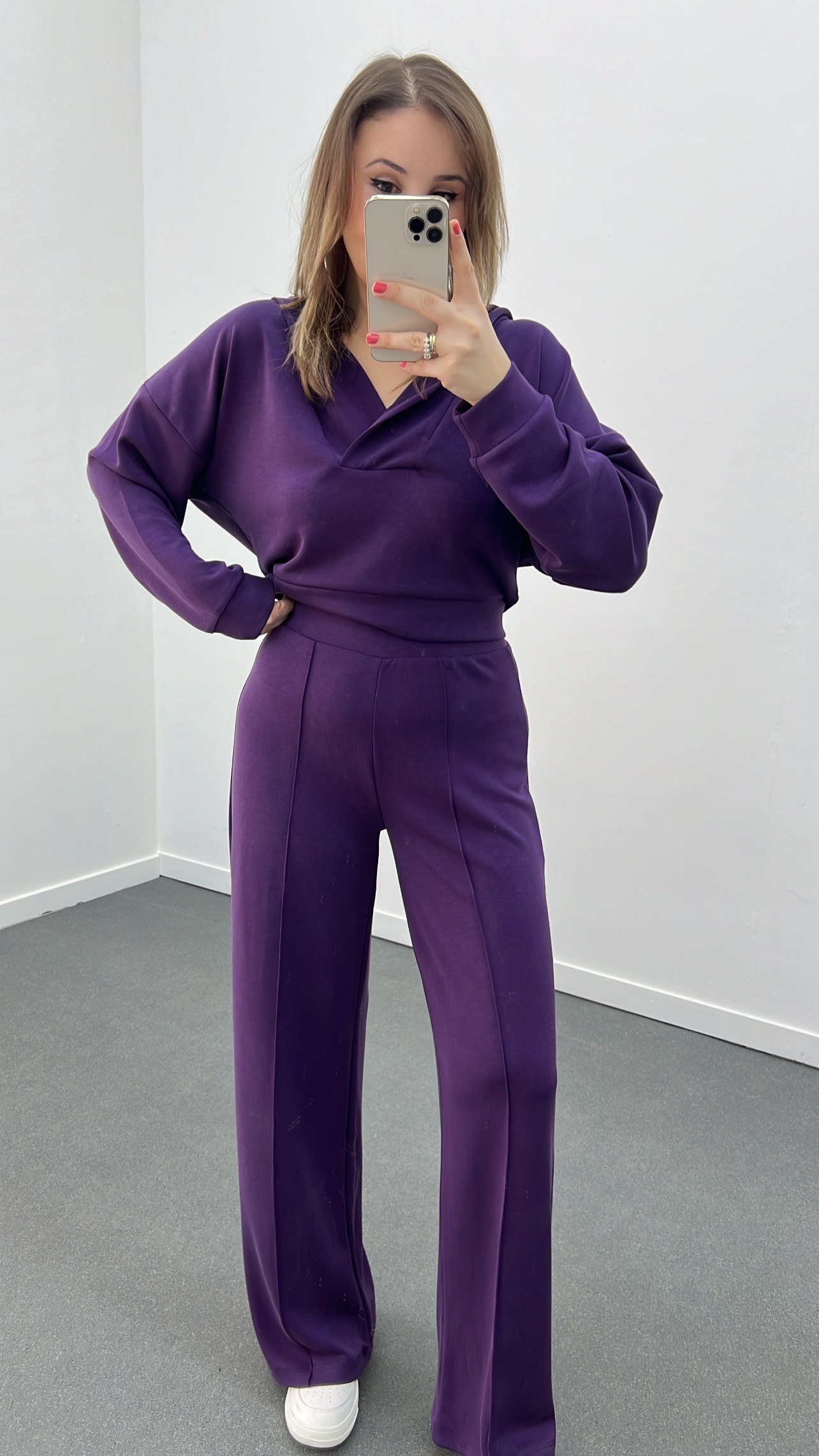 Set pantaloni și pantaloni cu glugă Oys violet pastel