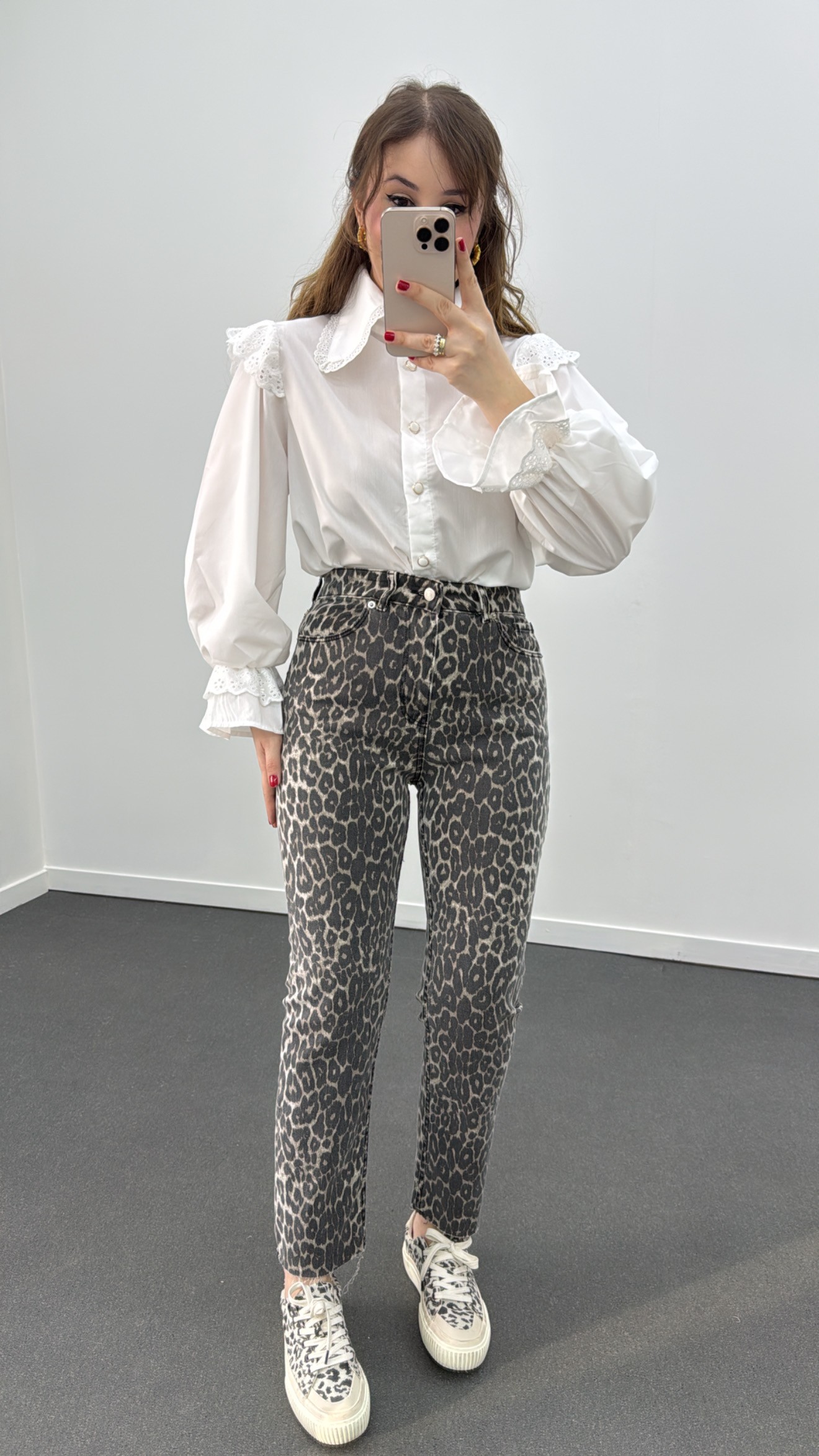 Juliet Leopar Kot Yüksek Bel Slim Fit Jean