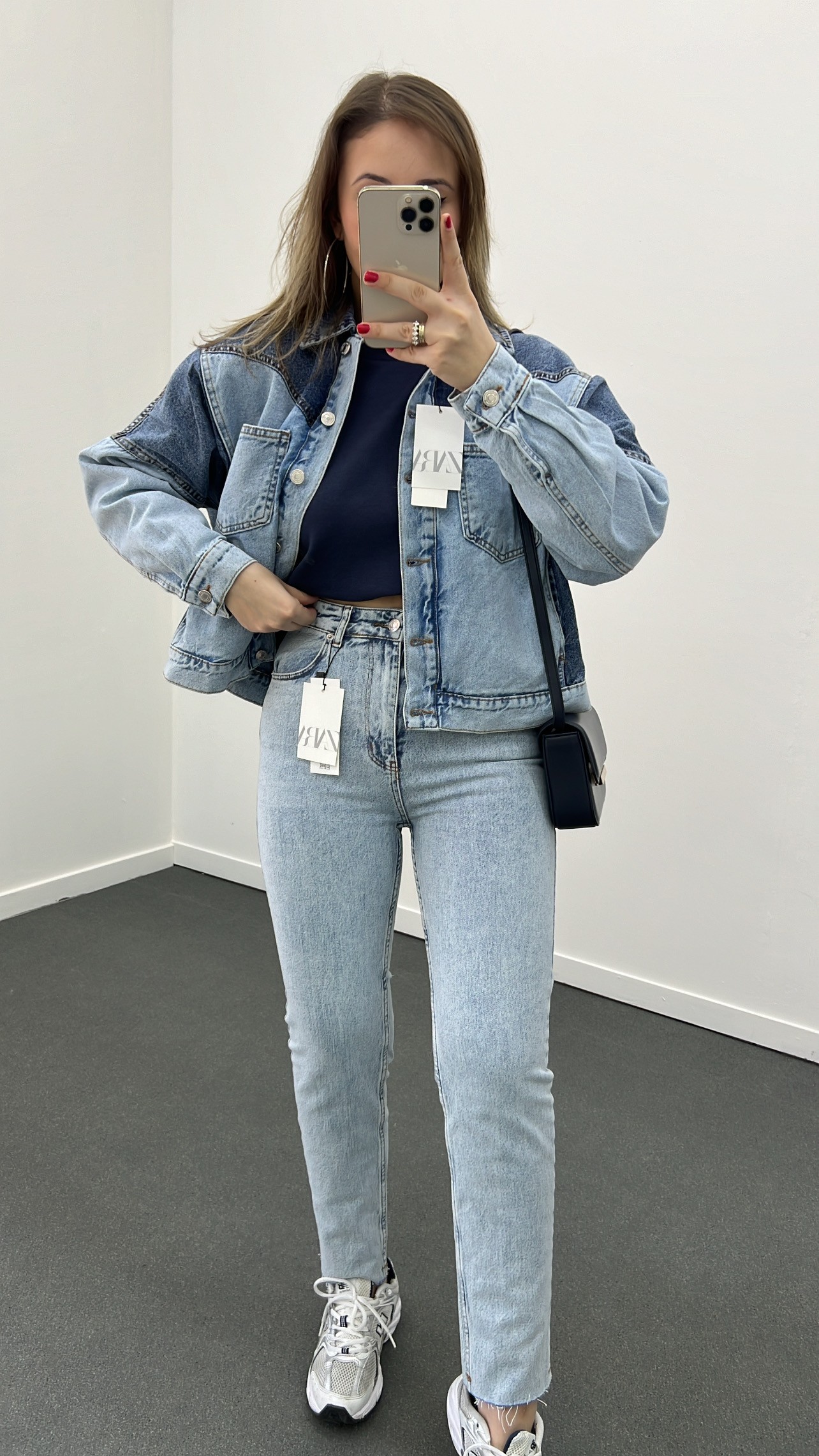 ZR Çift Renkli Denim Kot Ceket