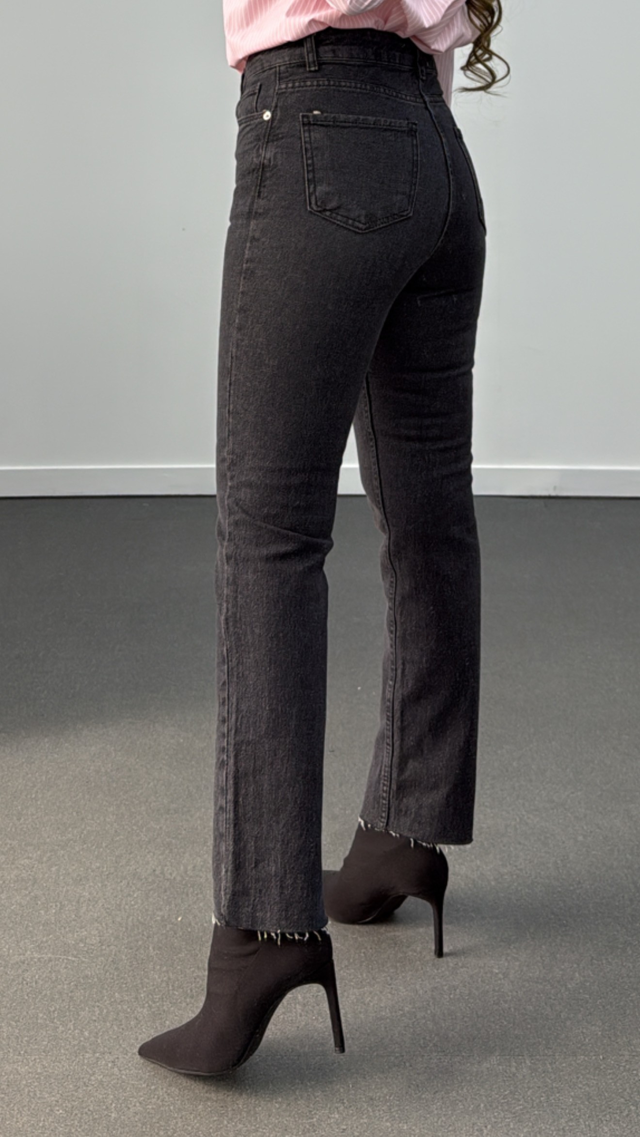 Jean Juliet Antracit Denim, cu talie înaltă, slim fit