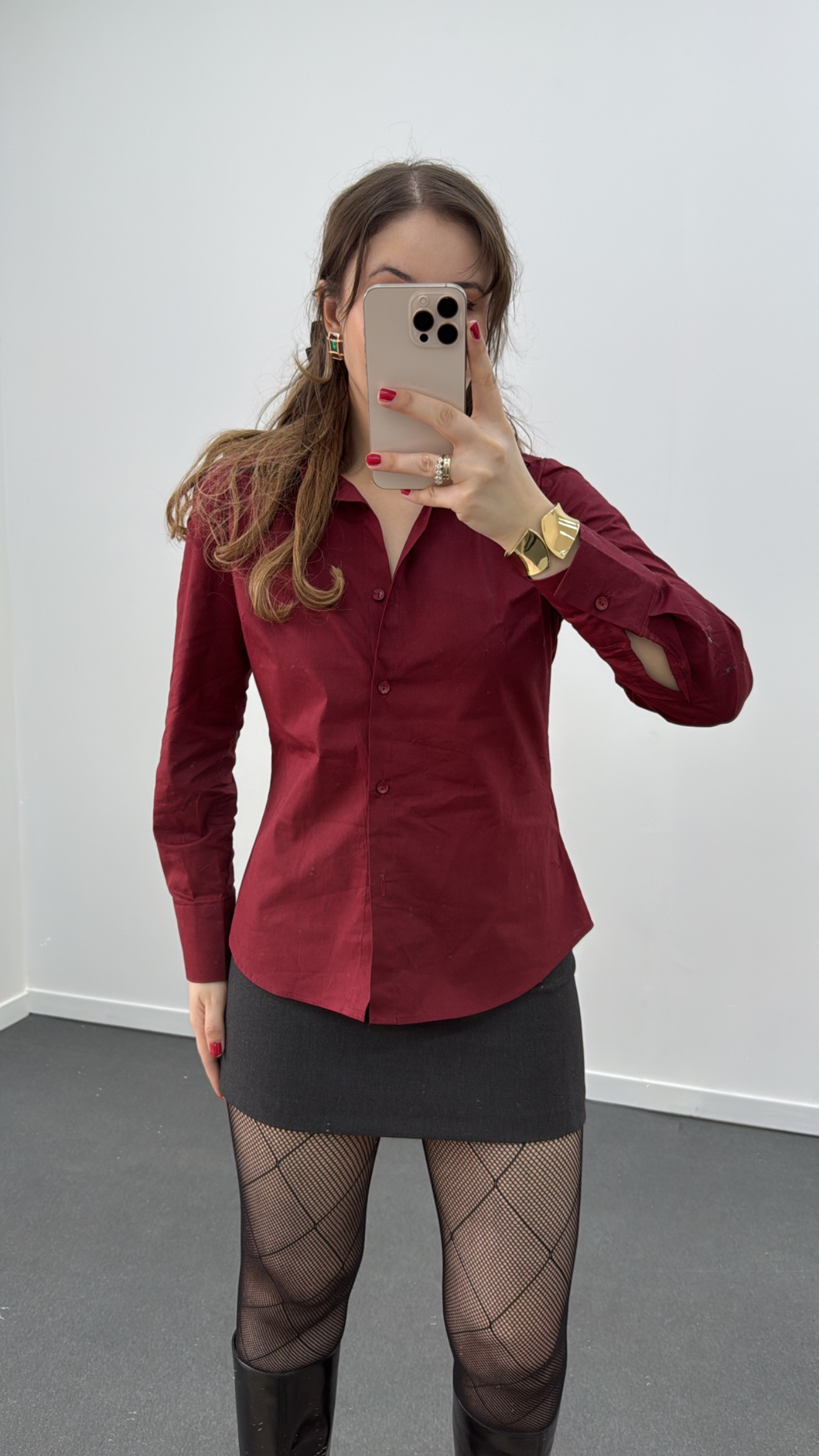 Cămașă Slim Fit ZR Claret Roșu