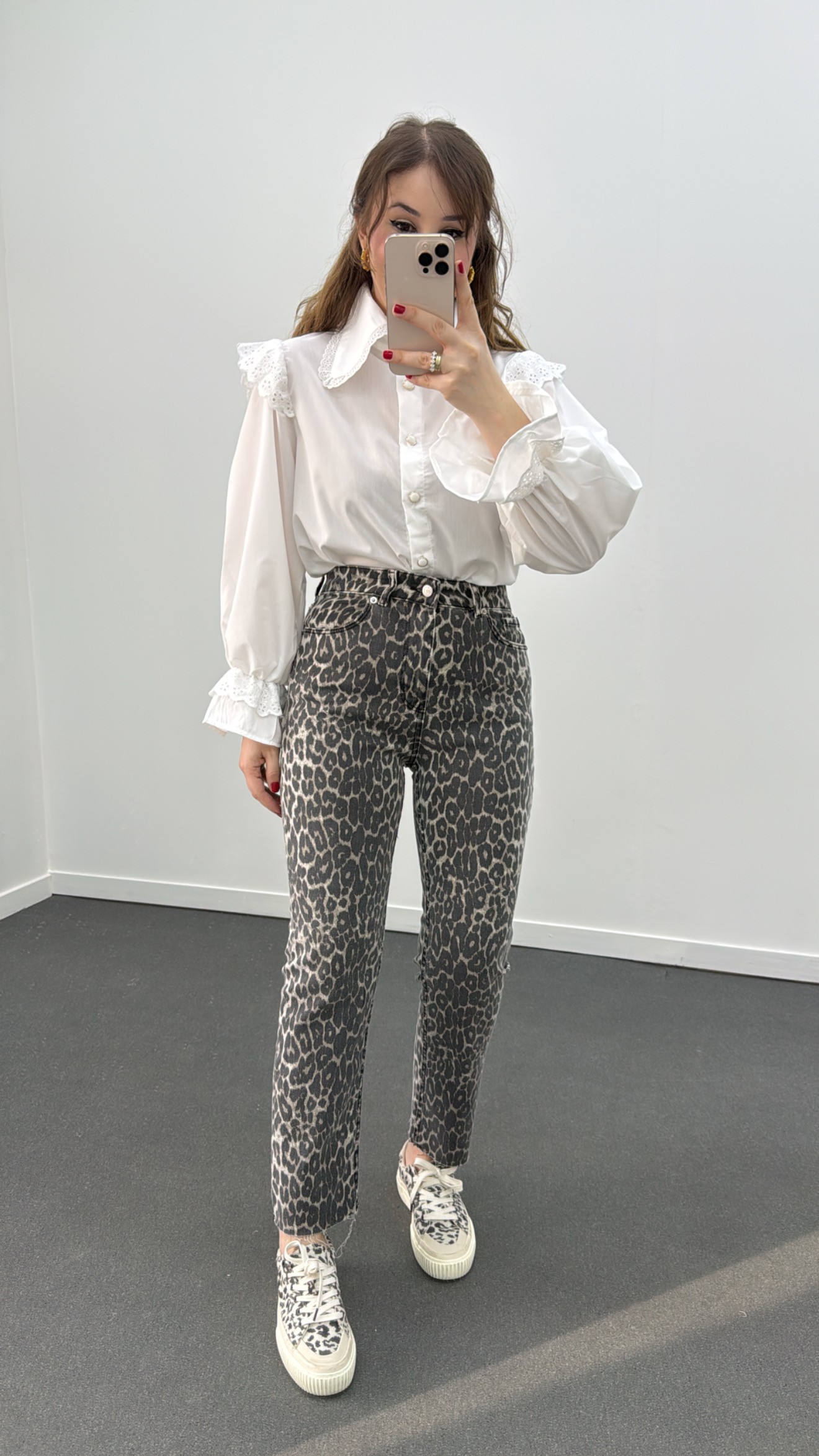 Juliet Leopar Kot Yüksek Bel Slim Fit Jean