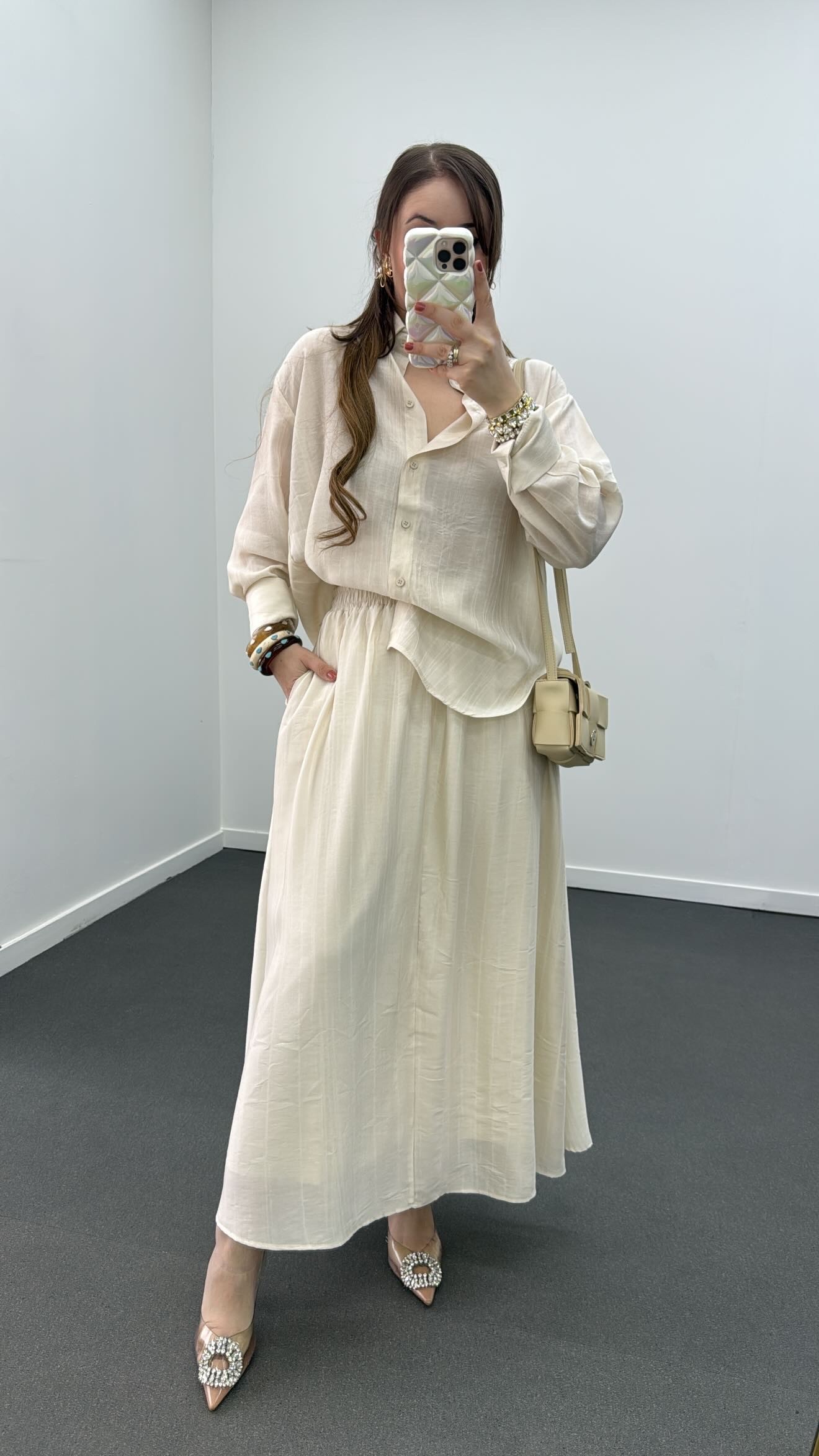 Fusta Maxi Hestia Cream Tensel