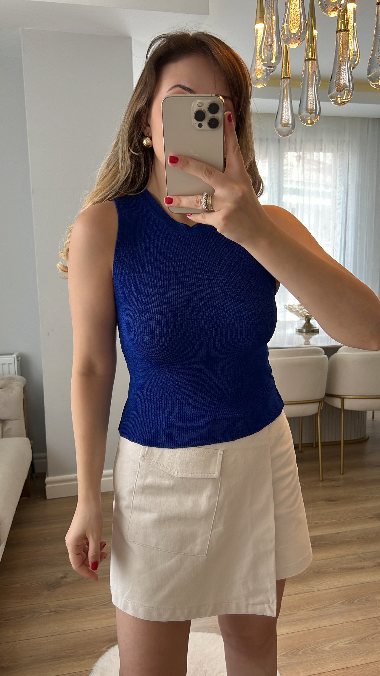 Tricot de corp din stofă Thessaloniki Saks Blue Crew Deck