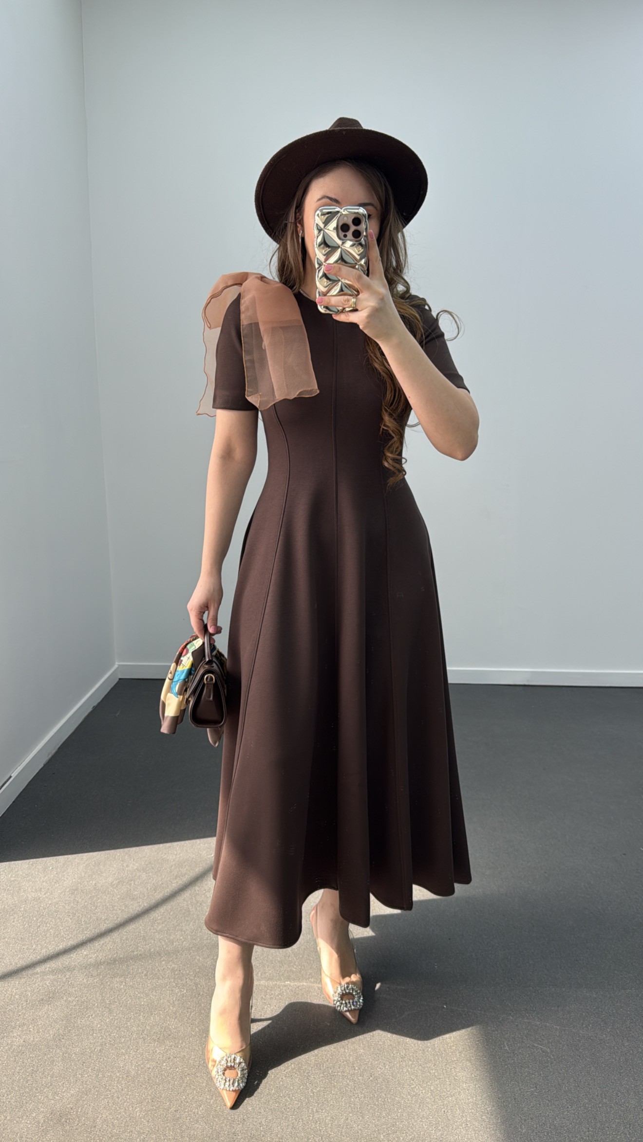 Princess Kahve Fiyonklu Premium Elbise
