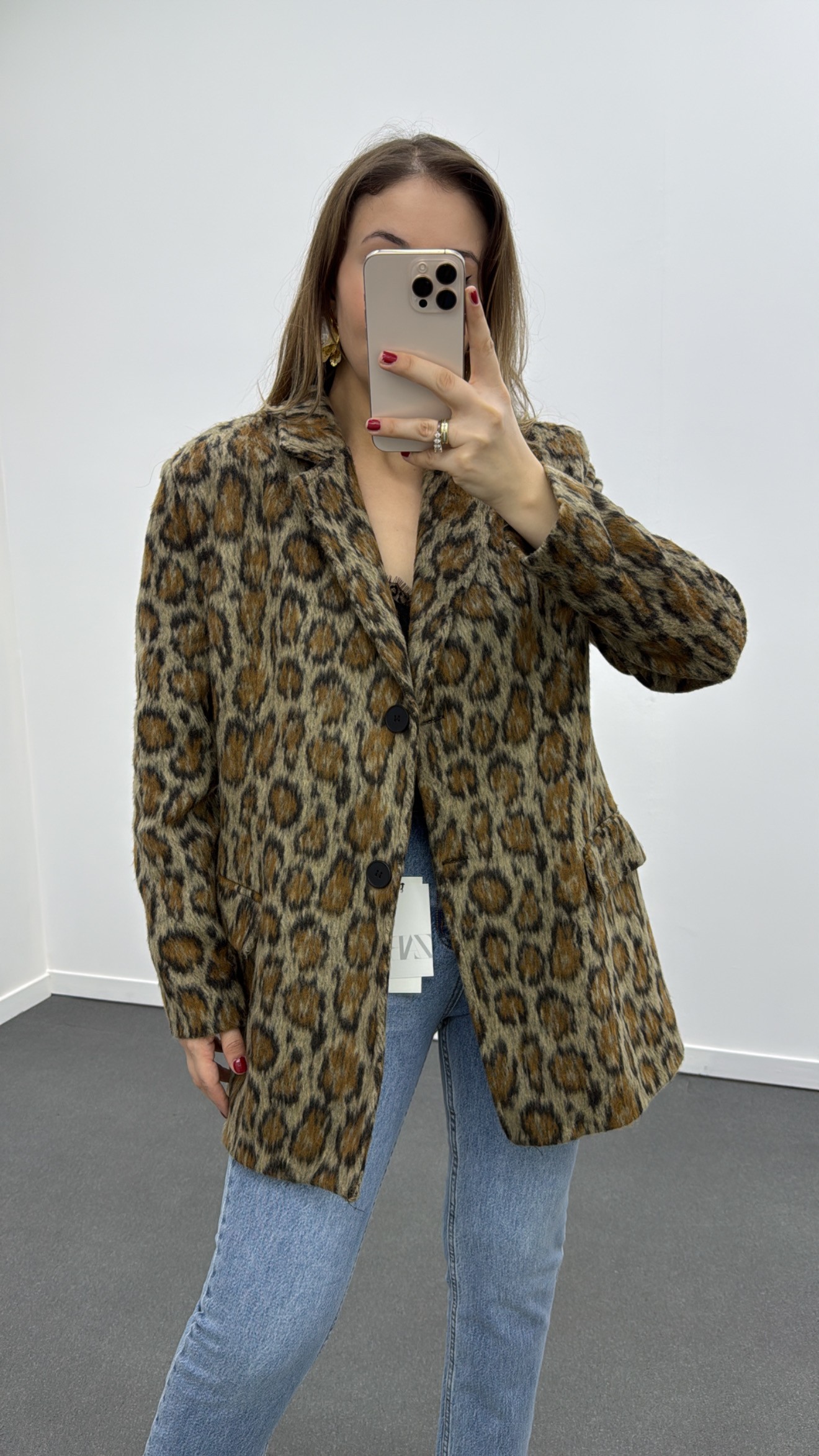 Massi Leopar Desenli Blazer Ceket