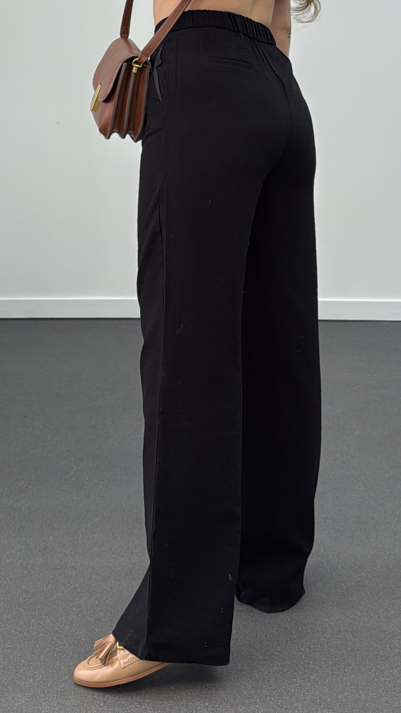 Pantaloni Palazzo din modal negri Benan