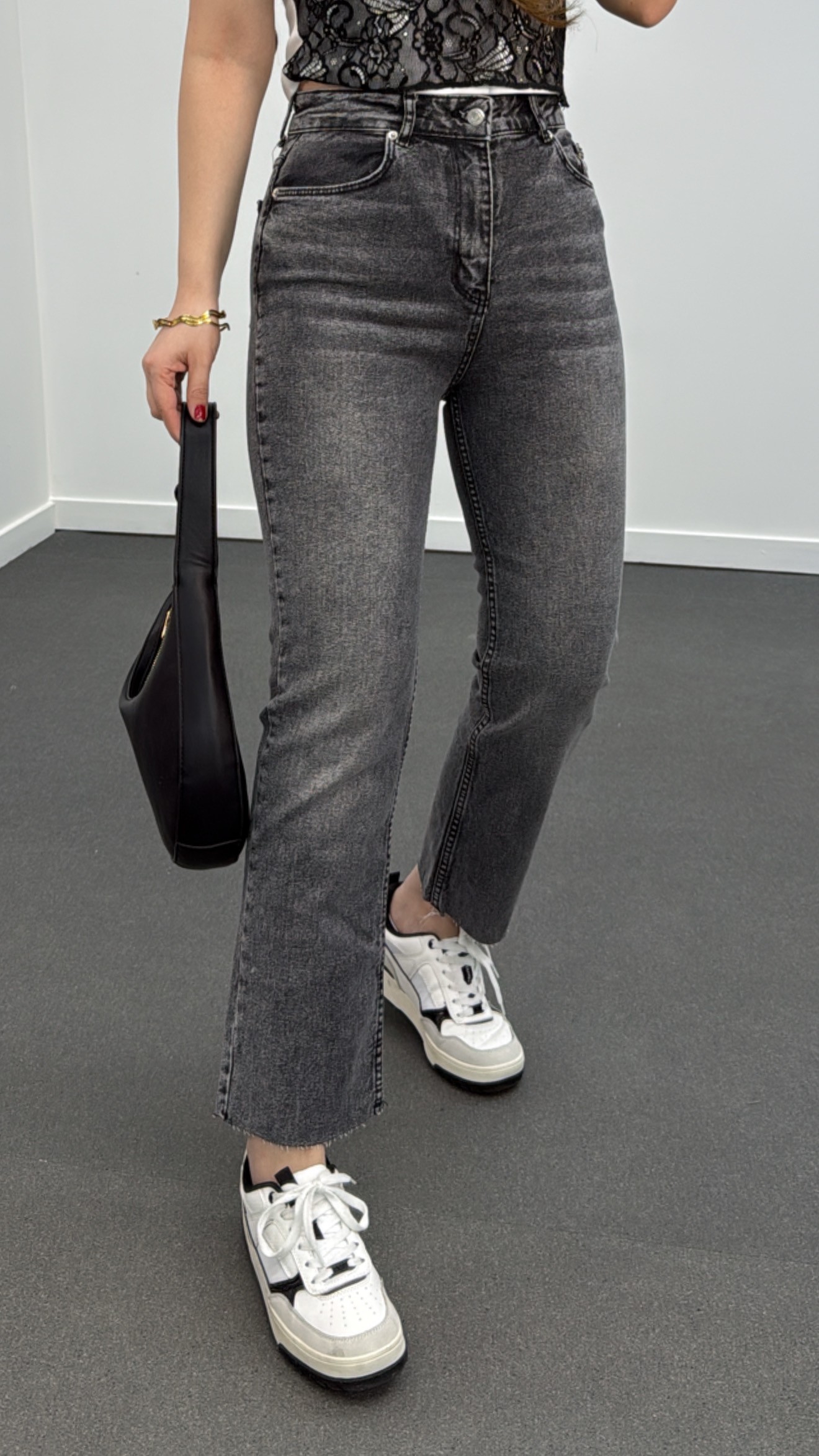 Juliet Koyu Gri Renk Yüksek Bel Slim Fit Jean