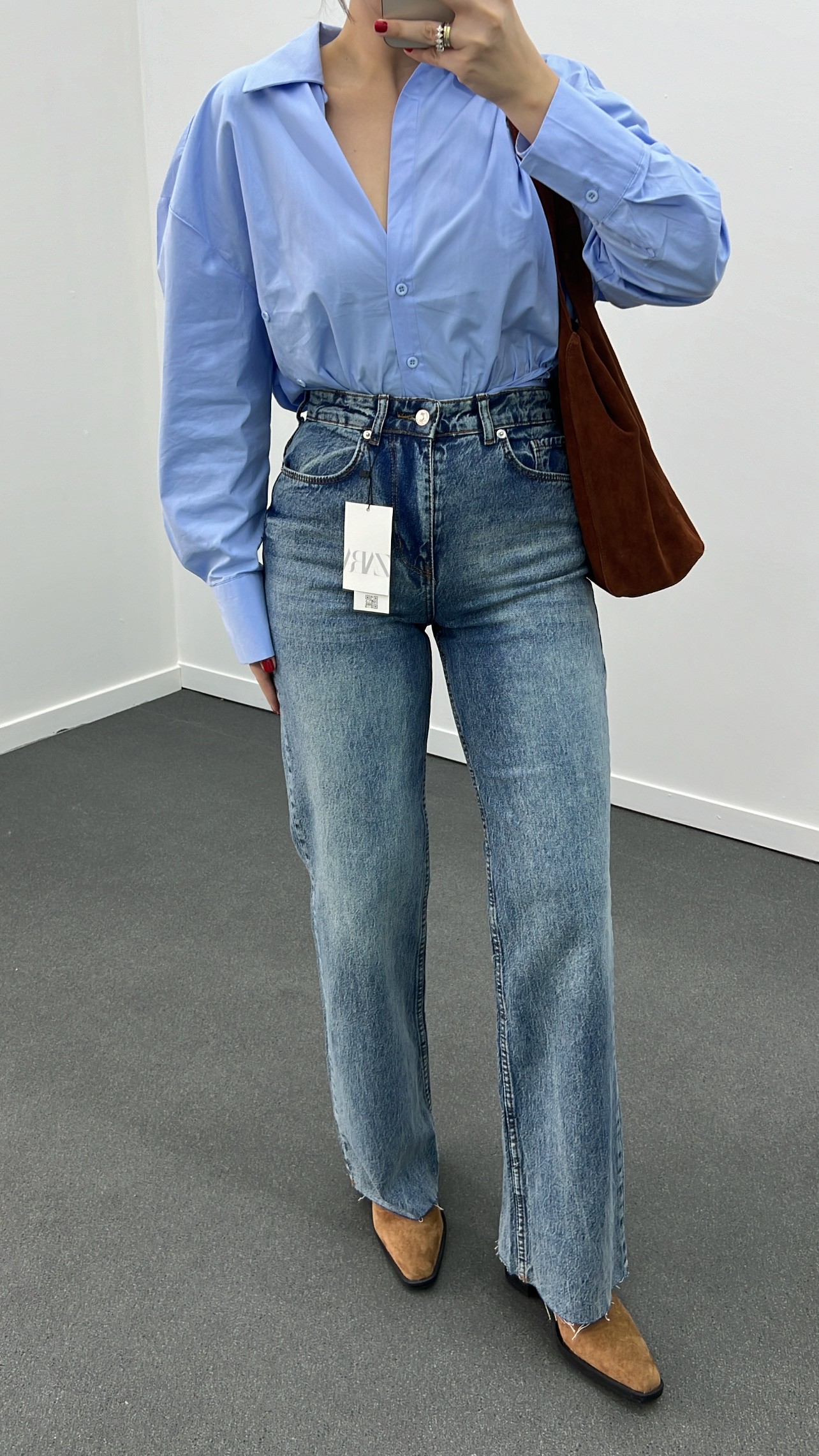 Roma Kot Yıkamalı Wide Leg Jeans