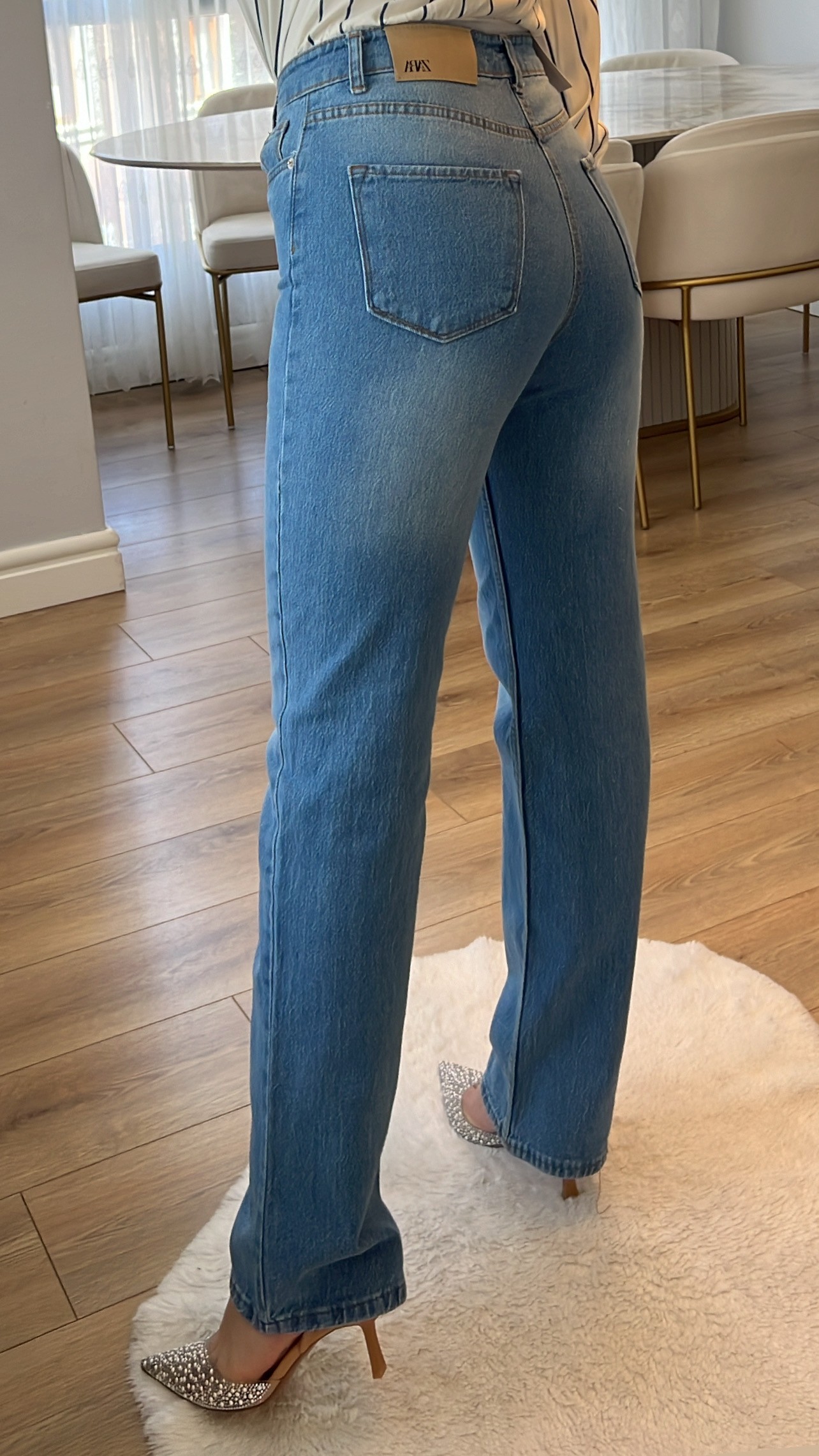 Boise Extra Yüksek Bel Açık Renk Straight Jeans