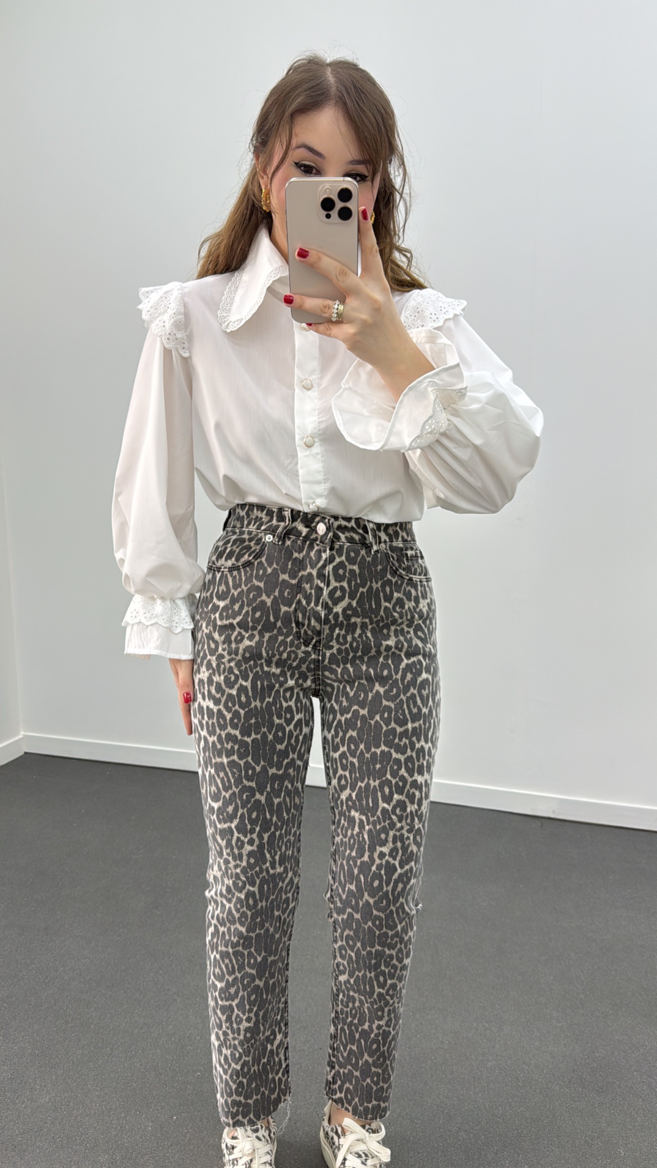 Juliet Leopar Kot Yüksek Bel Slim Fit Jean