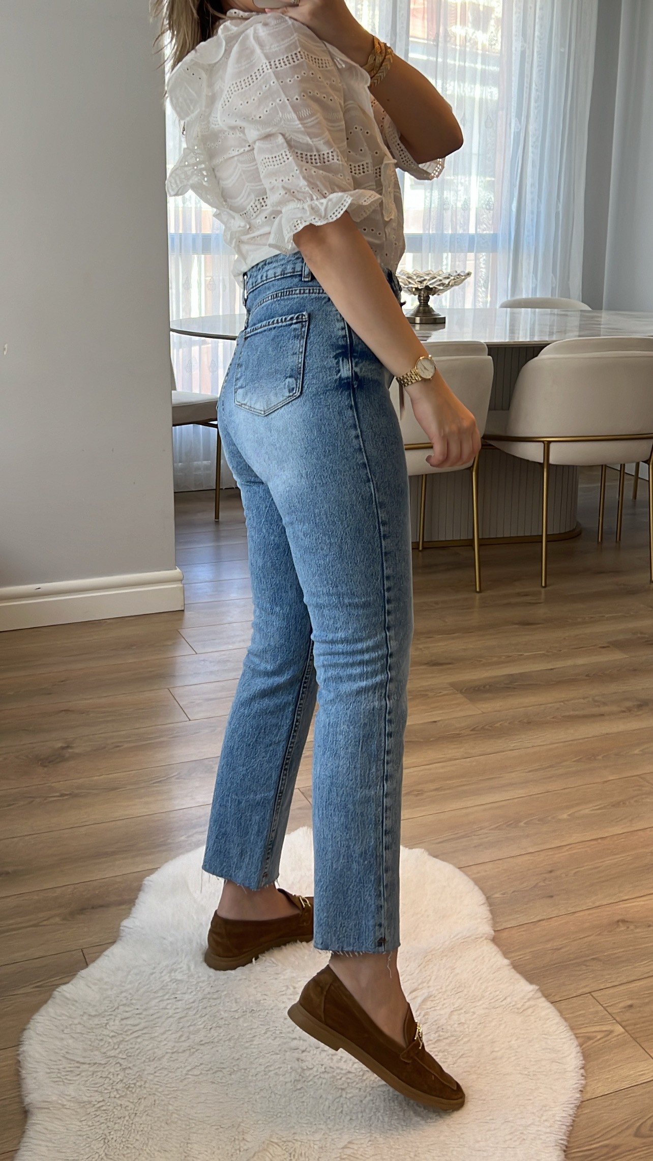 Juliet Orta Kot Ton Yüksek Bel Slim Fit Jean