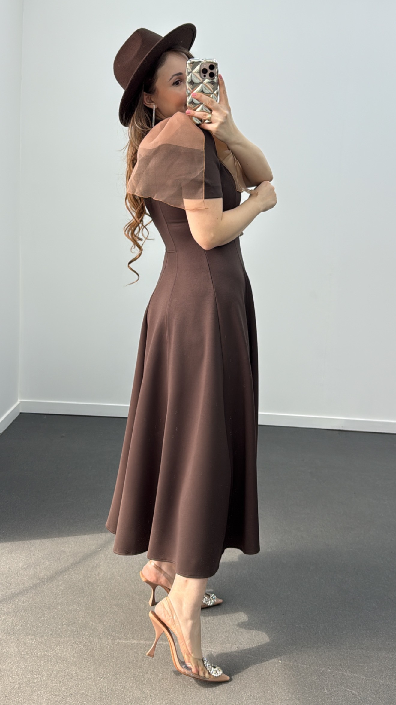Princess Kahve Fiyonklu Premium Elbise