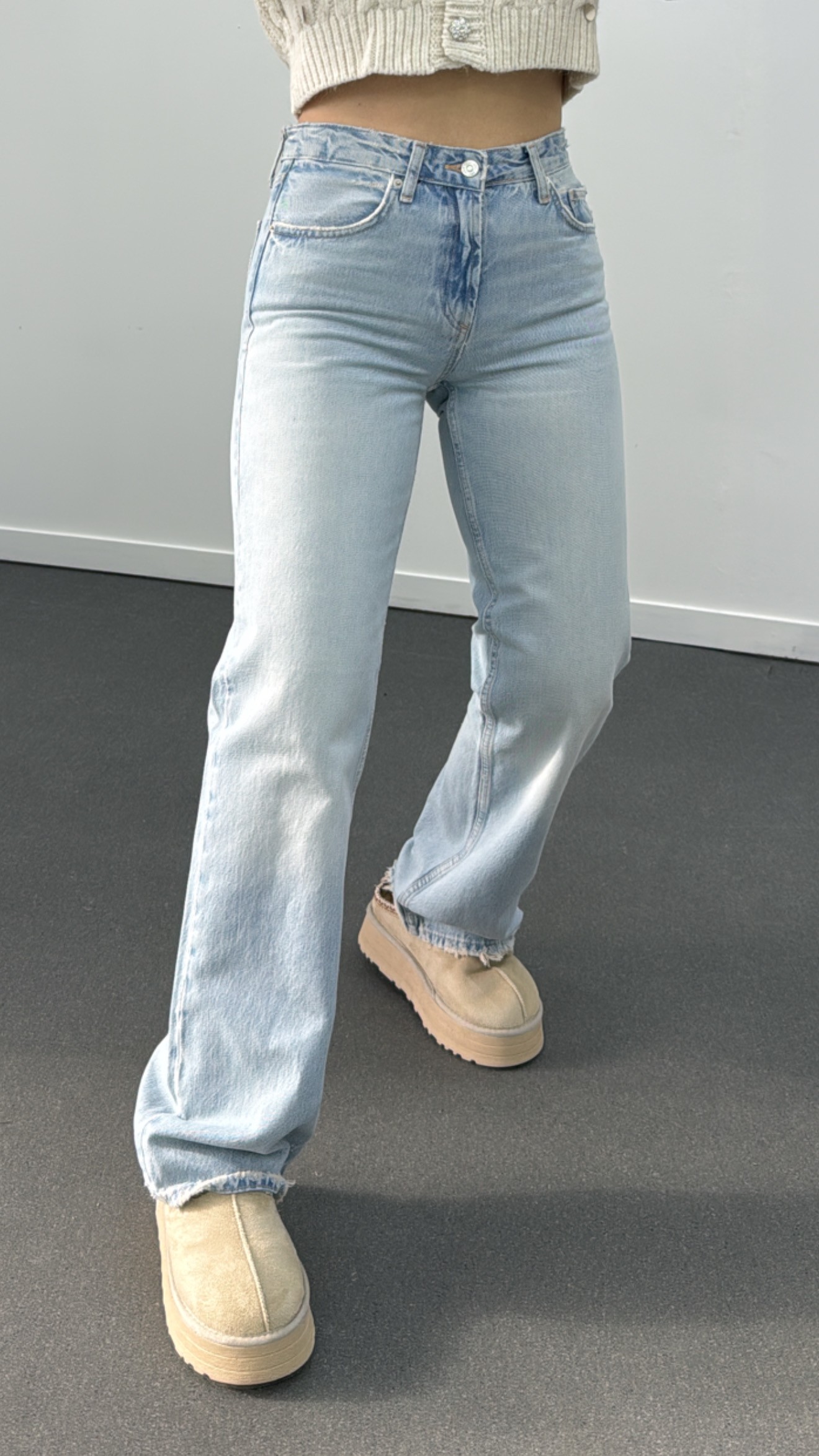 Chicago Açık Yıkamalı Wide Leg Jeans