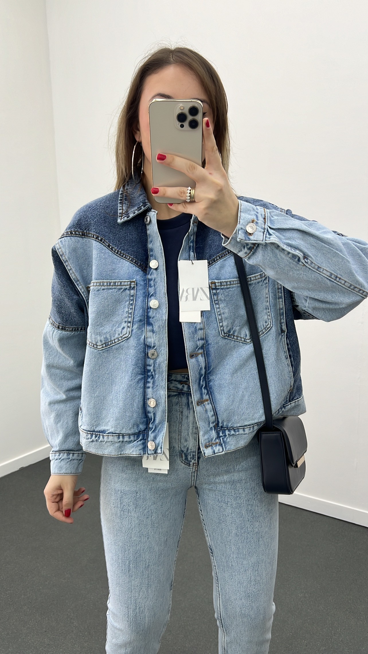 ZR Çift Renkli Denim Kot Ceket