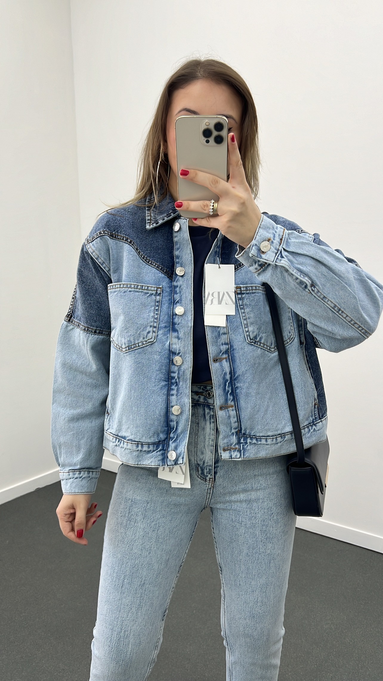 ZR Çift Renkli Denim Kot Ceket