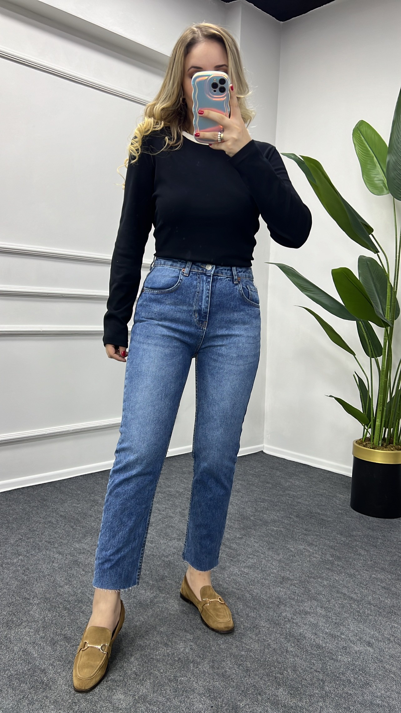 Juliet Mid Blue Yüksek Bel Slim Fit Jeans