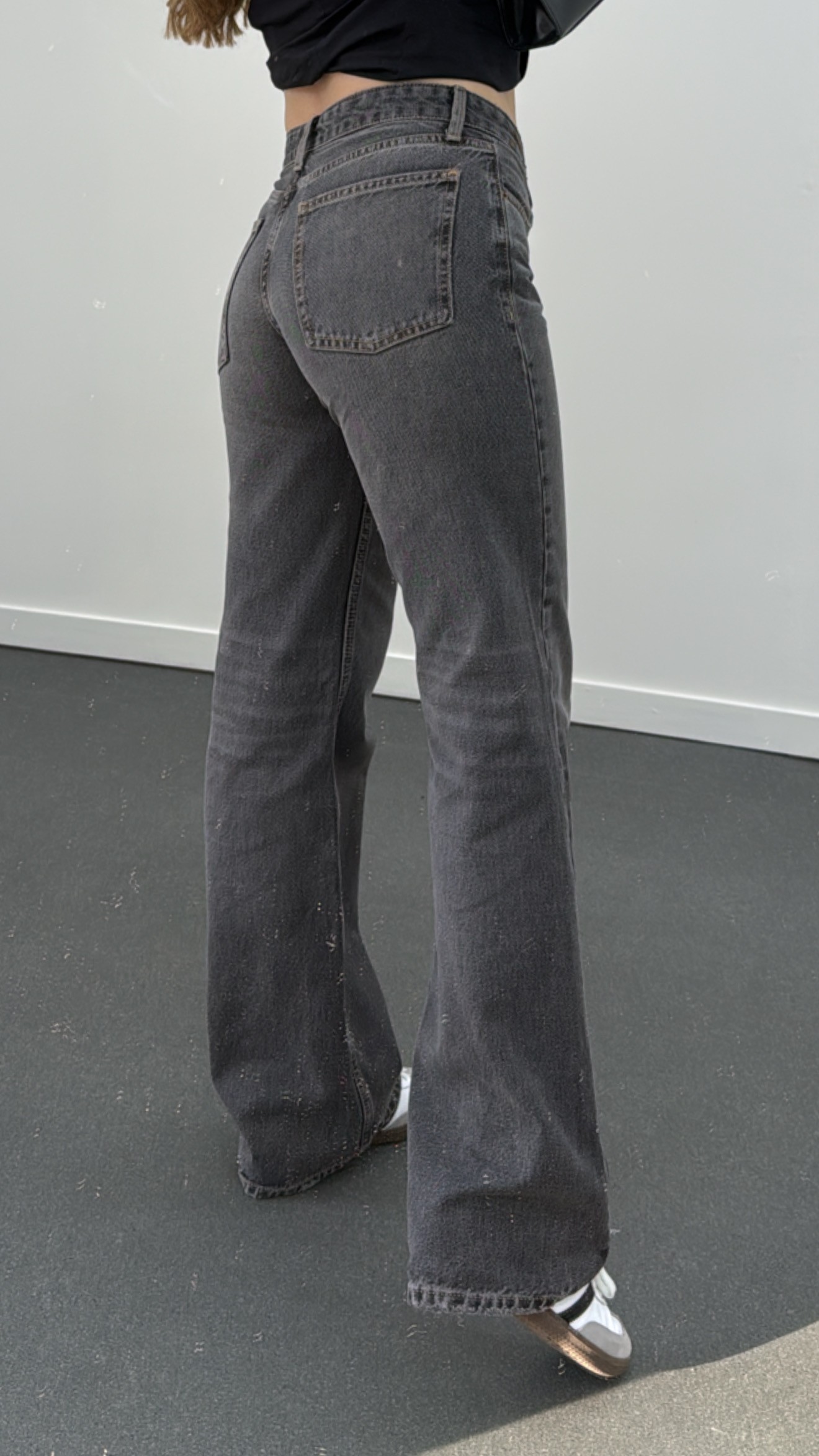 Chicago Gri Yıkamalı Wide Leg Jeans