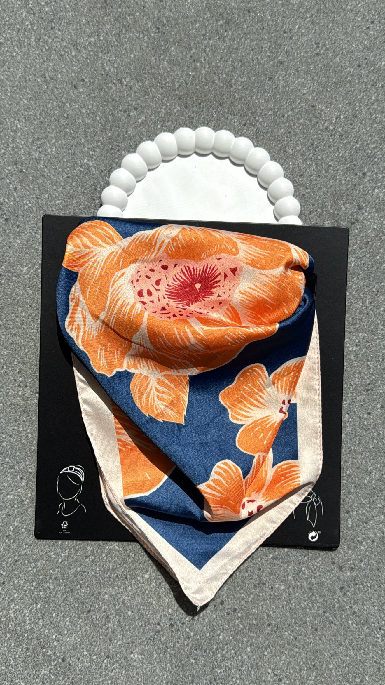 Orange Flower Desenli Fular