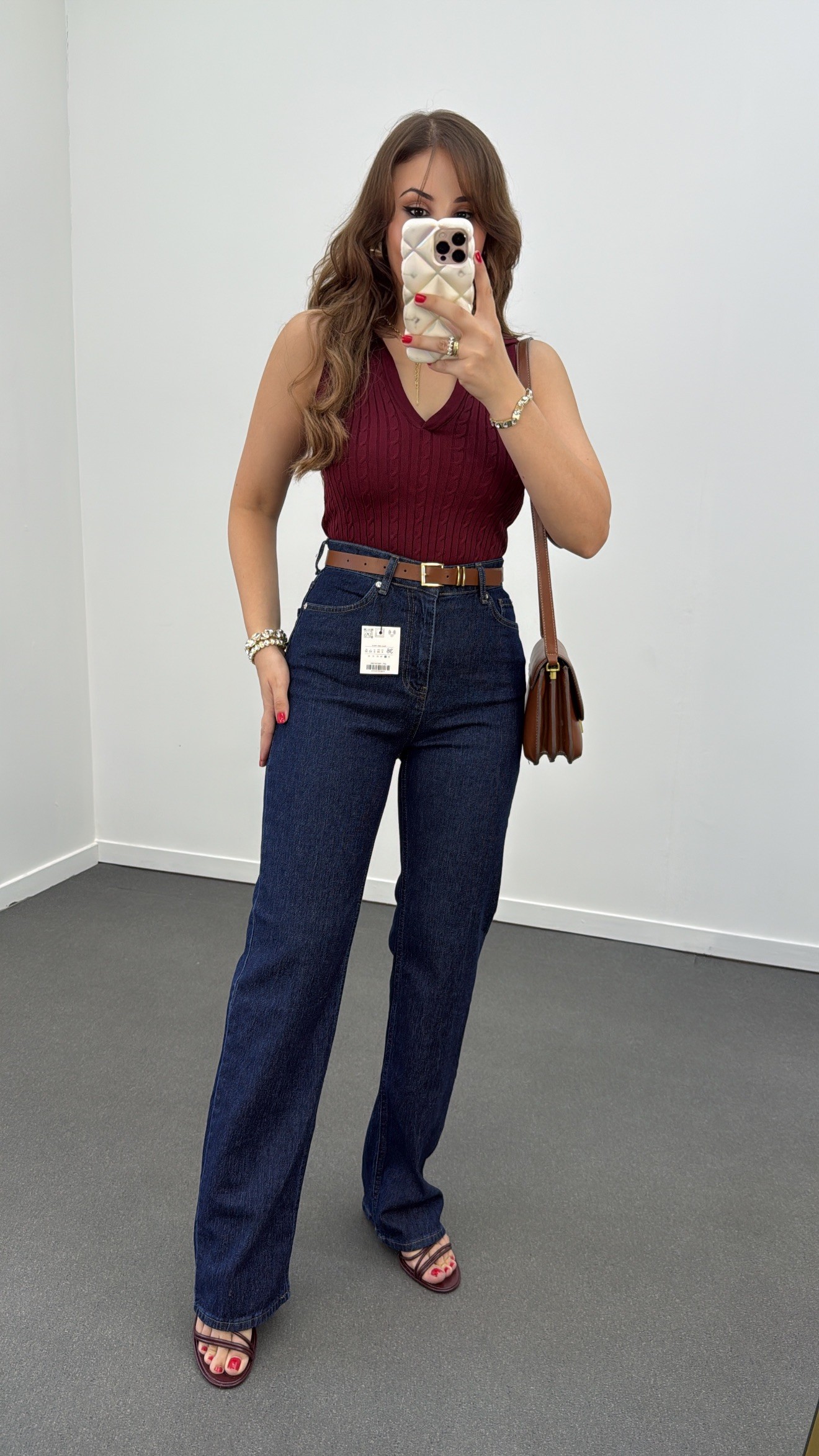 Miami Dark Yıkamalı Süper Yüksek Bel Wide Leg Jeans
