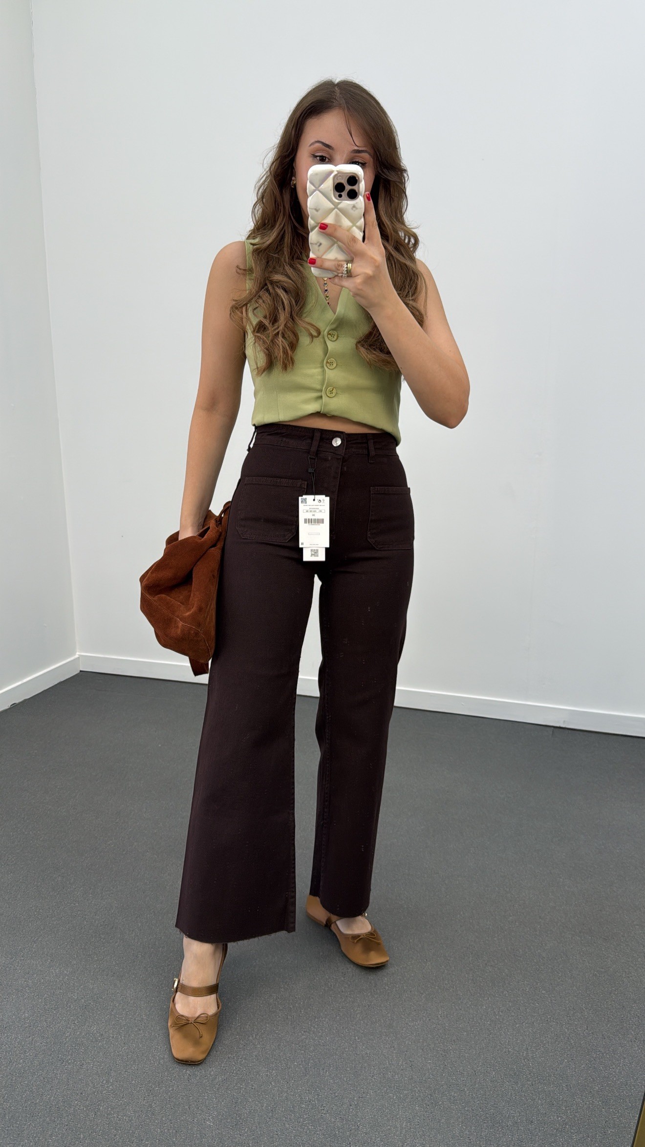 Milano Acı Kahve Cepli Yarım Flare Jeans