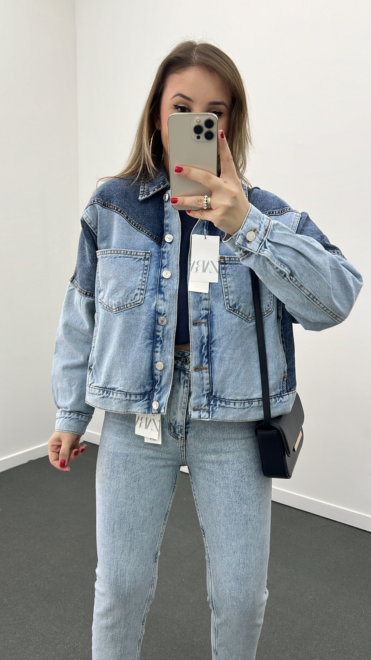 ZR Çift Renkli Denim Kot Ceket