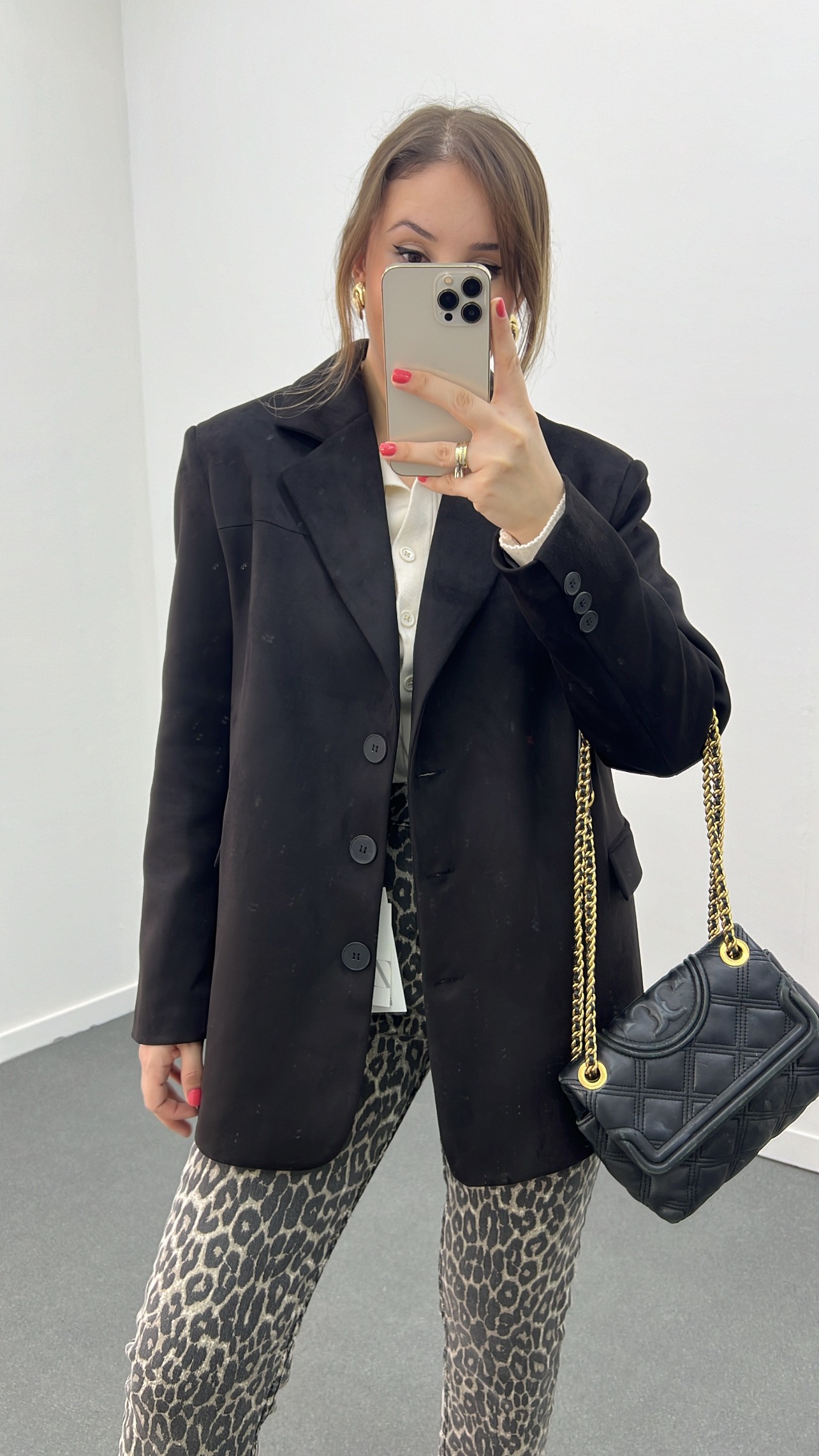 Massi Siyah Premium Süet Blazer Ceket