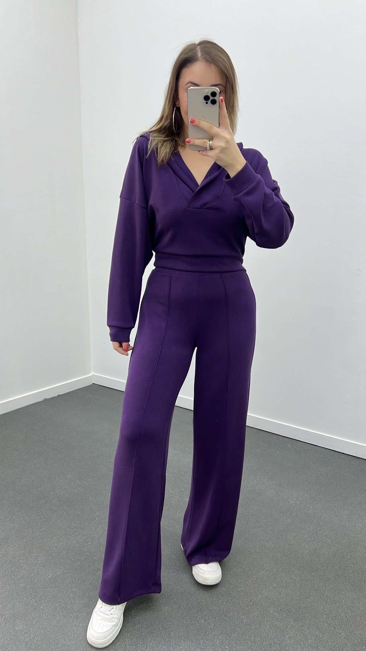 Set pantaloni și pantaloni cu glugă Oys violet pastel