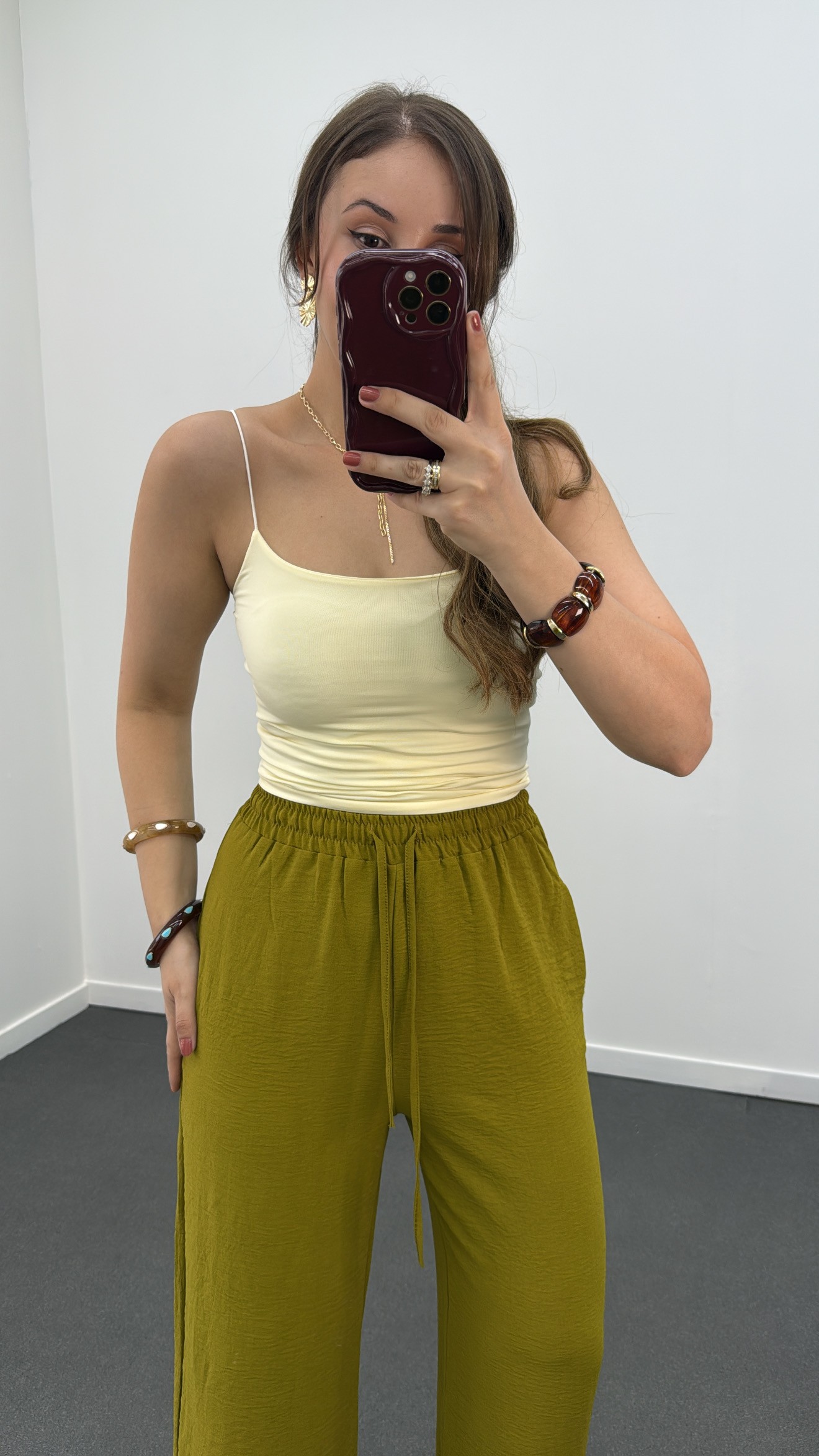 Shirin Sarı Askılı Crop