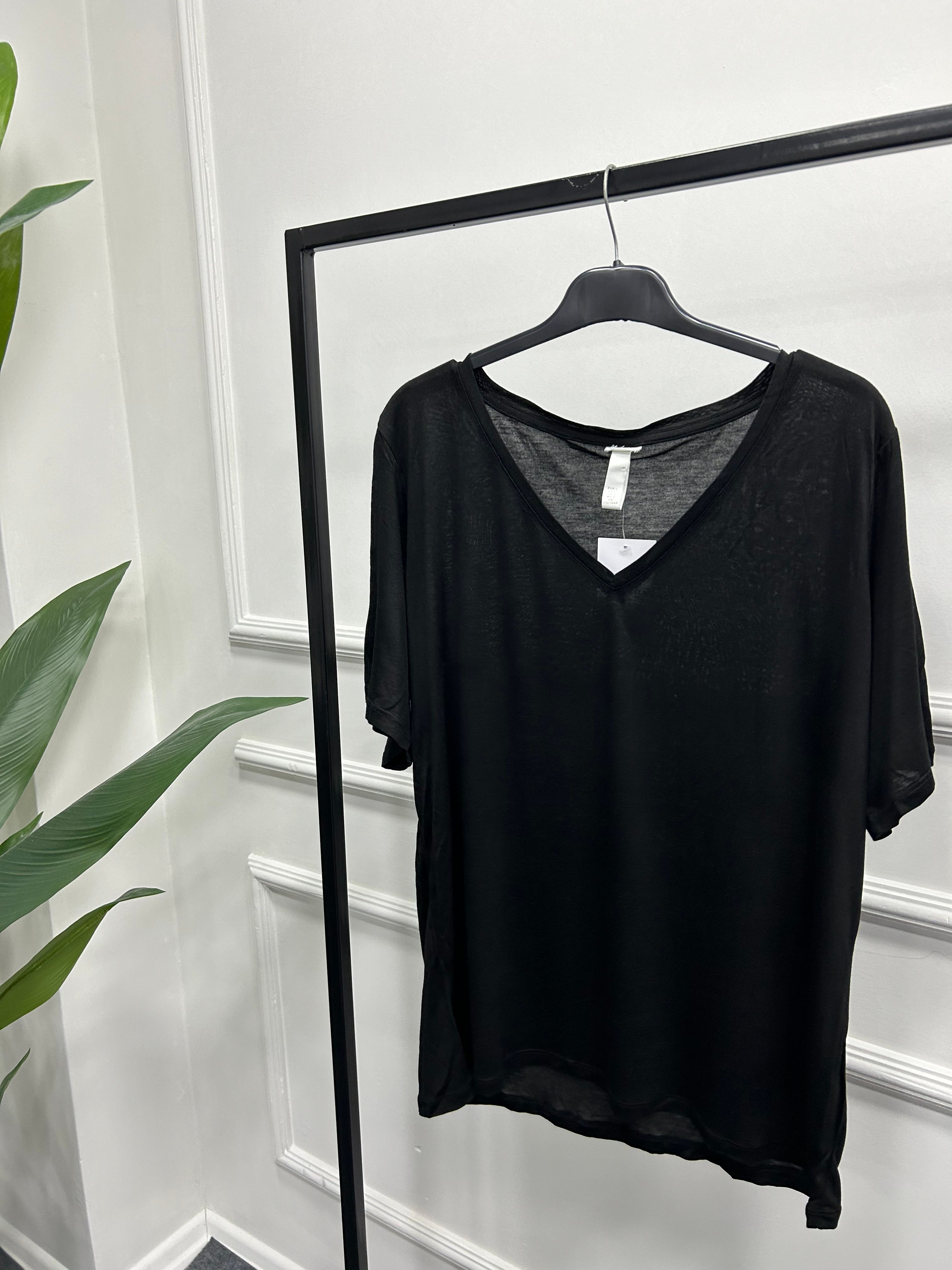 H&M Siyah Basic Tshirt DFL
