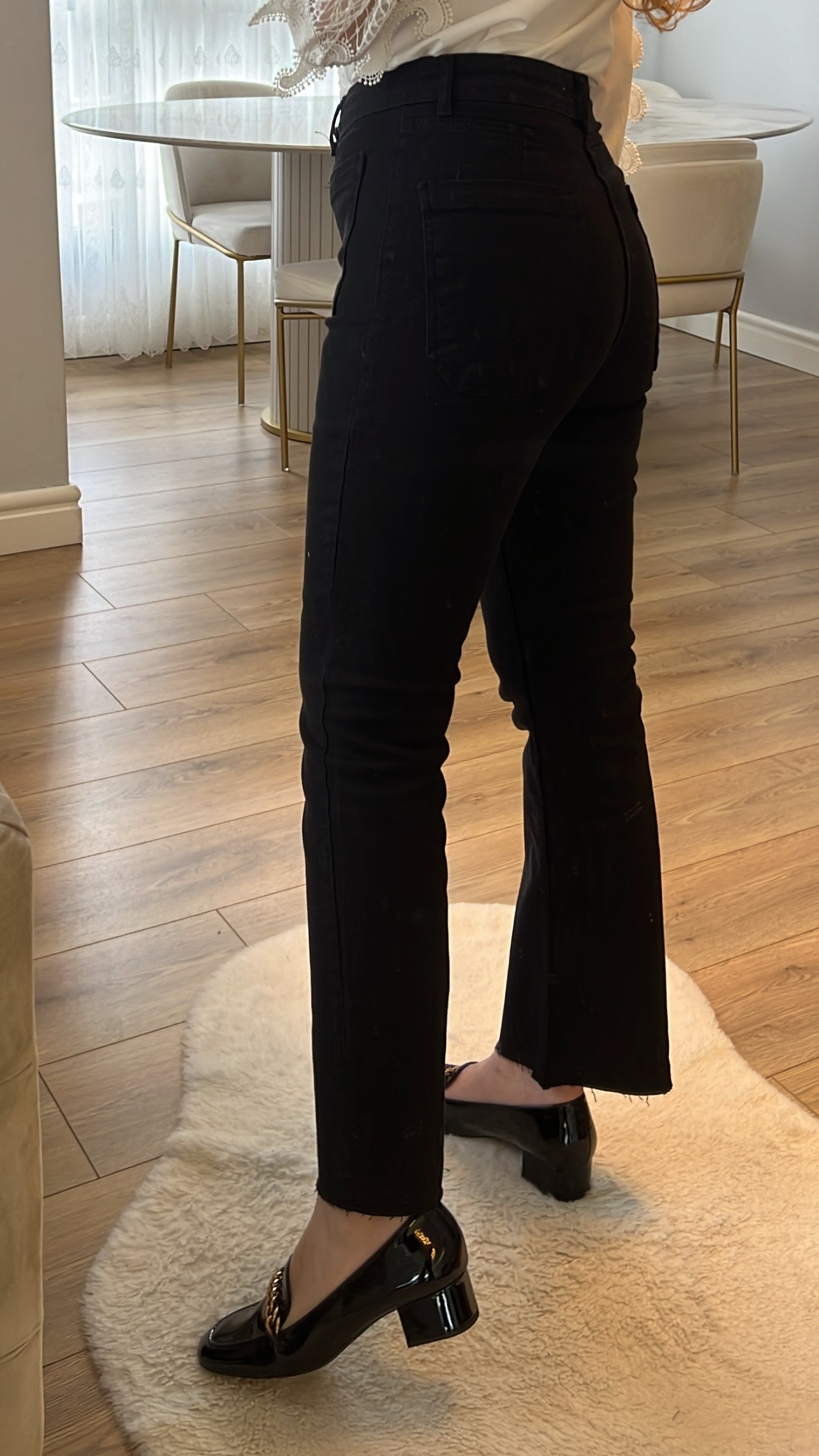 Carla Siyah Önü Cepli Flare Jeans